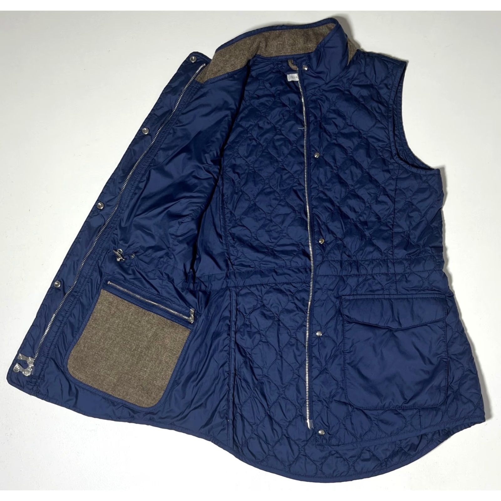 Peter Millar Peter Millar Women’s Addison Quilted Travel Vest Navy S Small Lambswool Trim vest Size S / US 4 / IT 40 - 6 Thumbnail