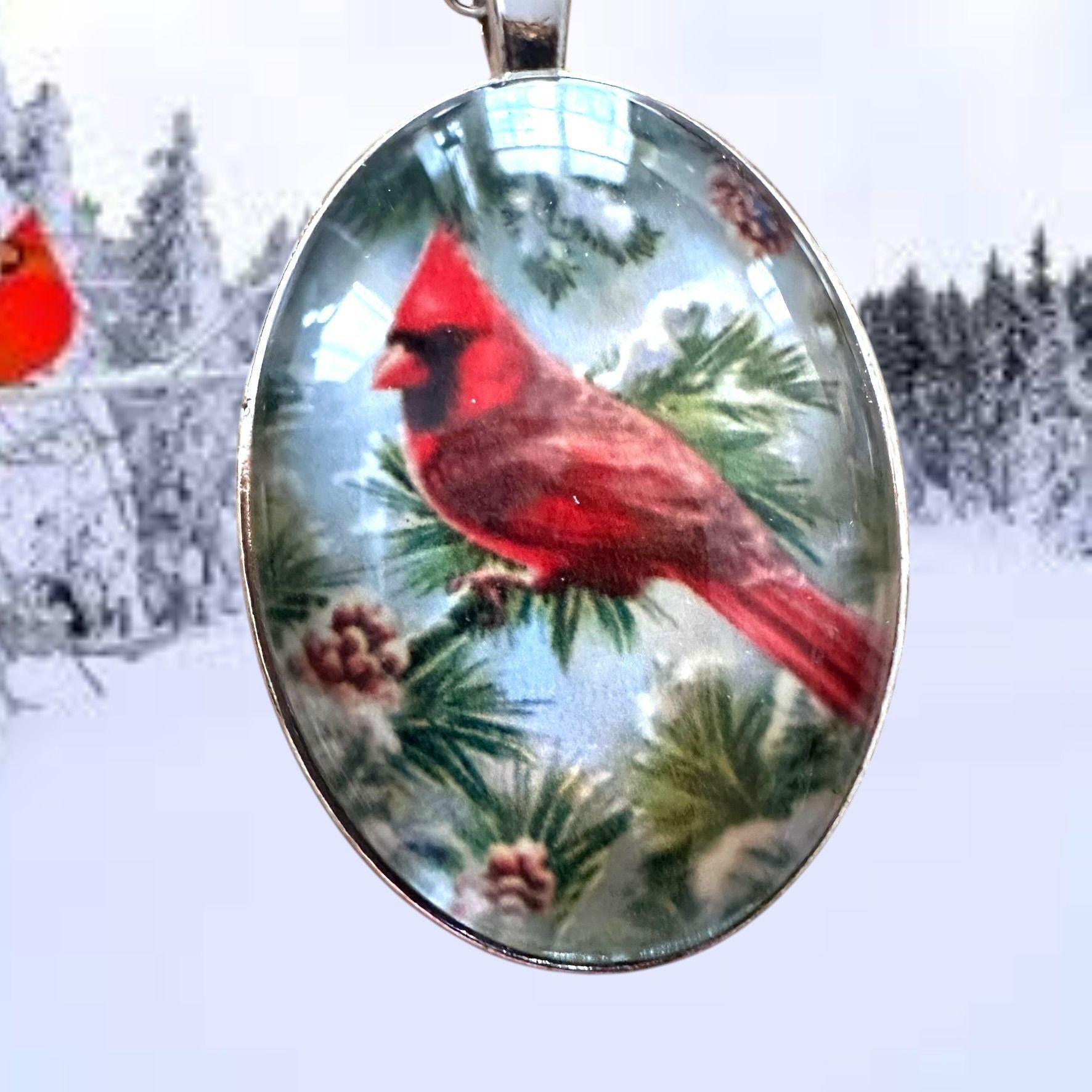 Handmade Cardinal Necklace New 18 in Chain Loved One Anniversary Size ONE SIZE - 2 Thumbnail