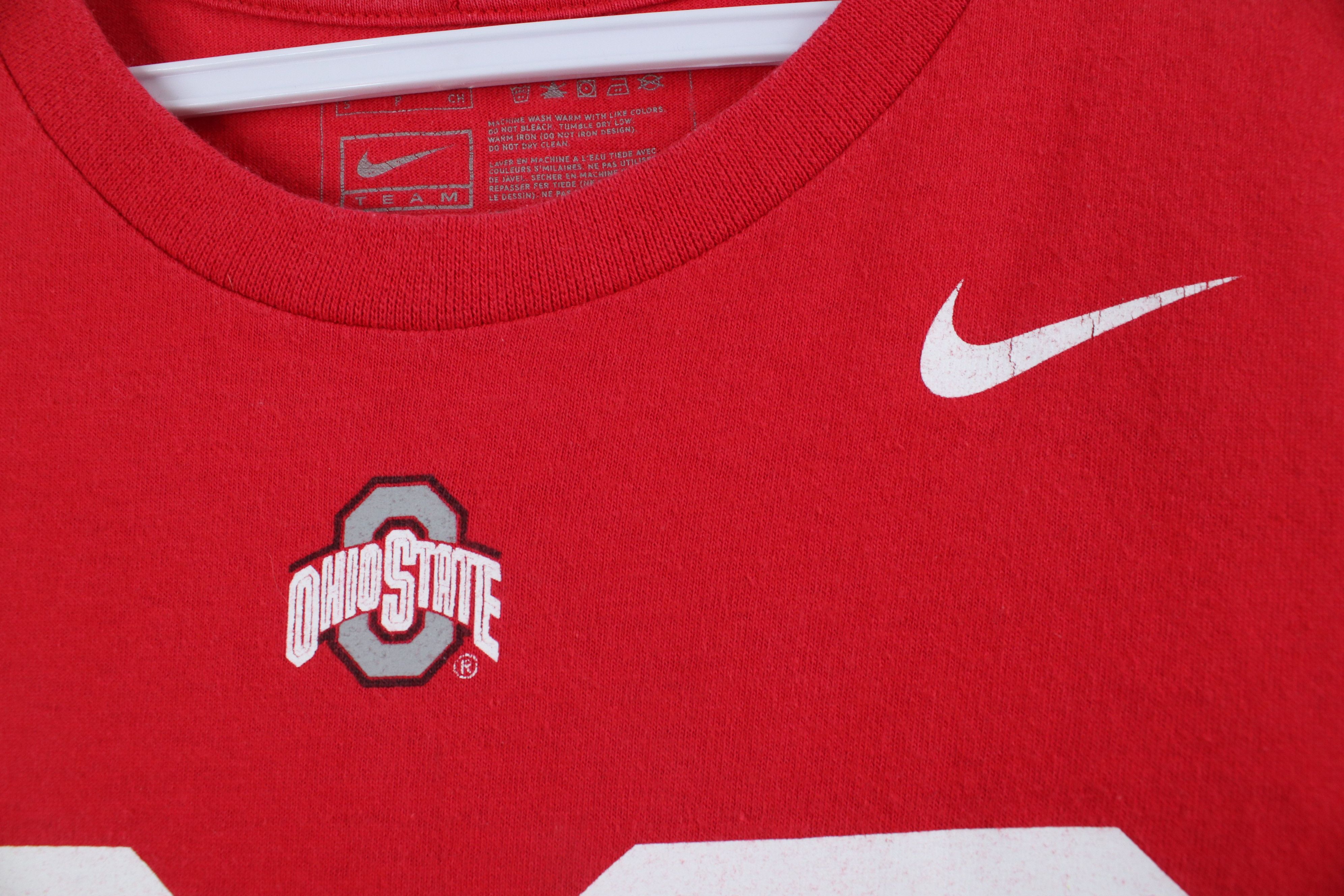 Nike × Vintage Vintage Nike University Football Jersey T-Shirt Red #80 Size US S / EU 44-46 / 1 - 5 Thumbnail
