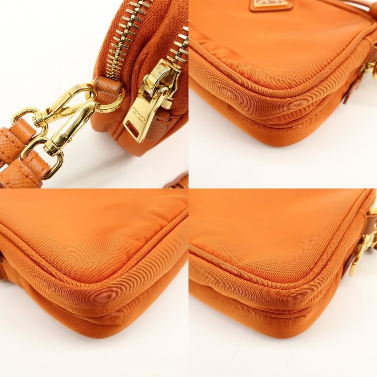 Prada Prada Triangle Logo Nylon Shoulder Bag Orange Size ONE SIZE - 5 Thumbnail