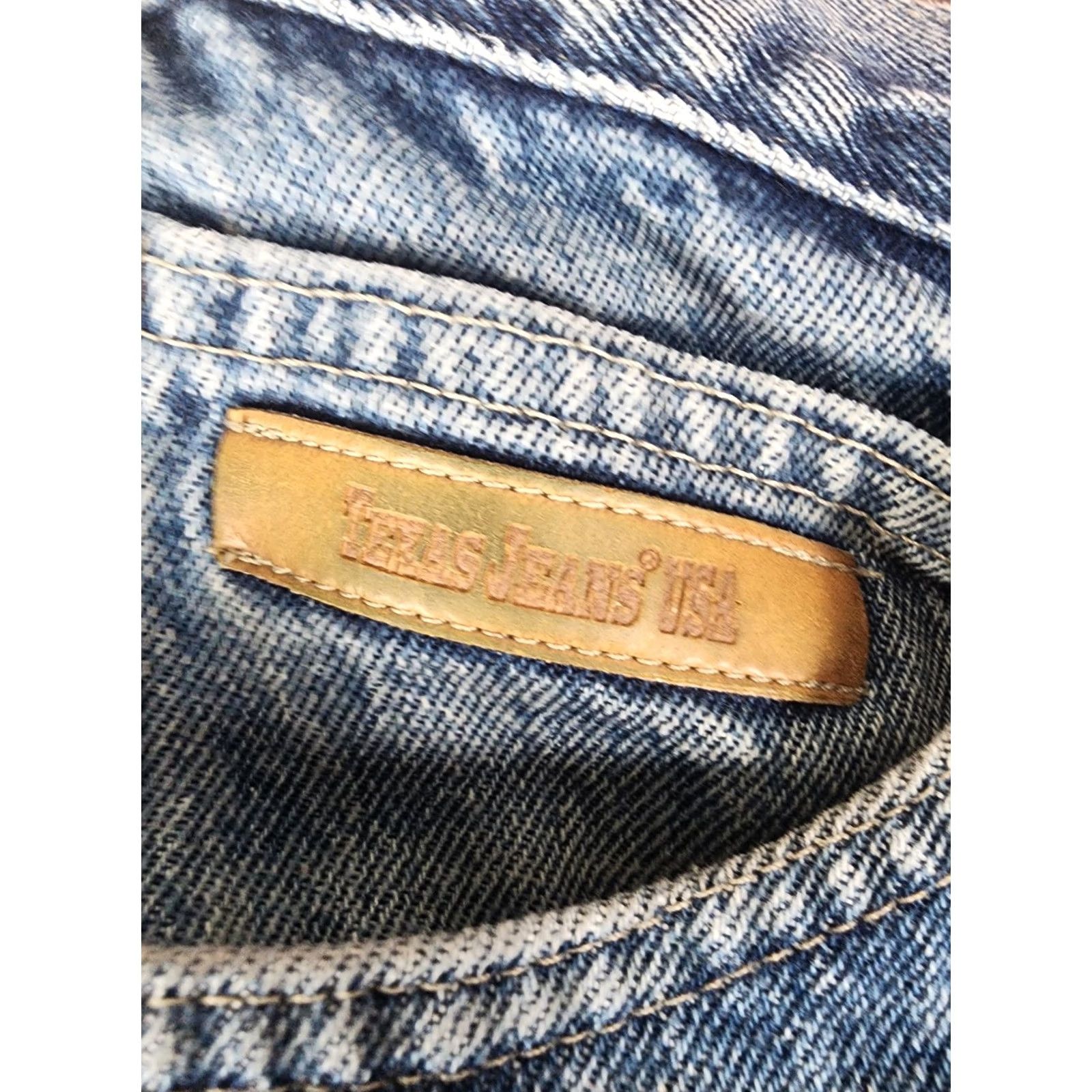 Denime Texas Jeans Men Jeans 44W 31L Blue Denim Cowboy USA Distressed Relaxed Straight 5-Pocket Regular Inseam 31" Vintage No Mens Size US 44 / EU 60 - 3 Thumbnail