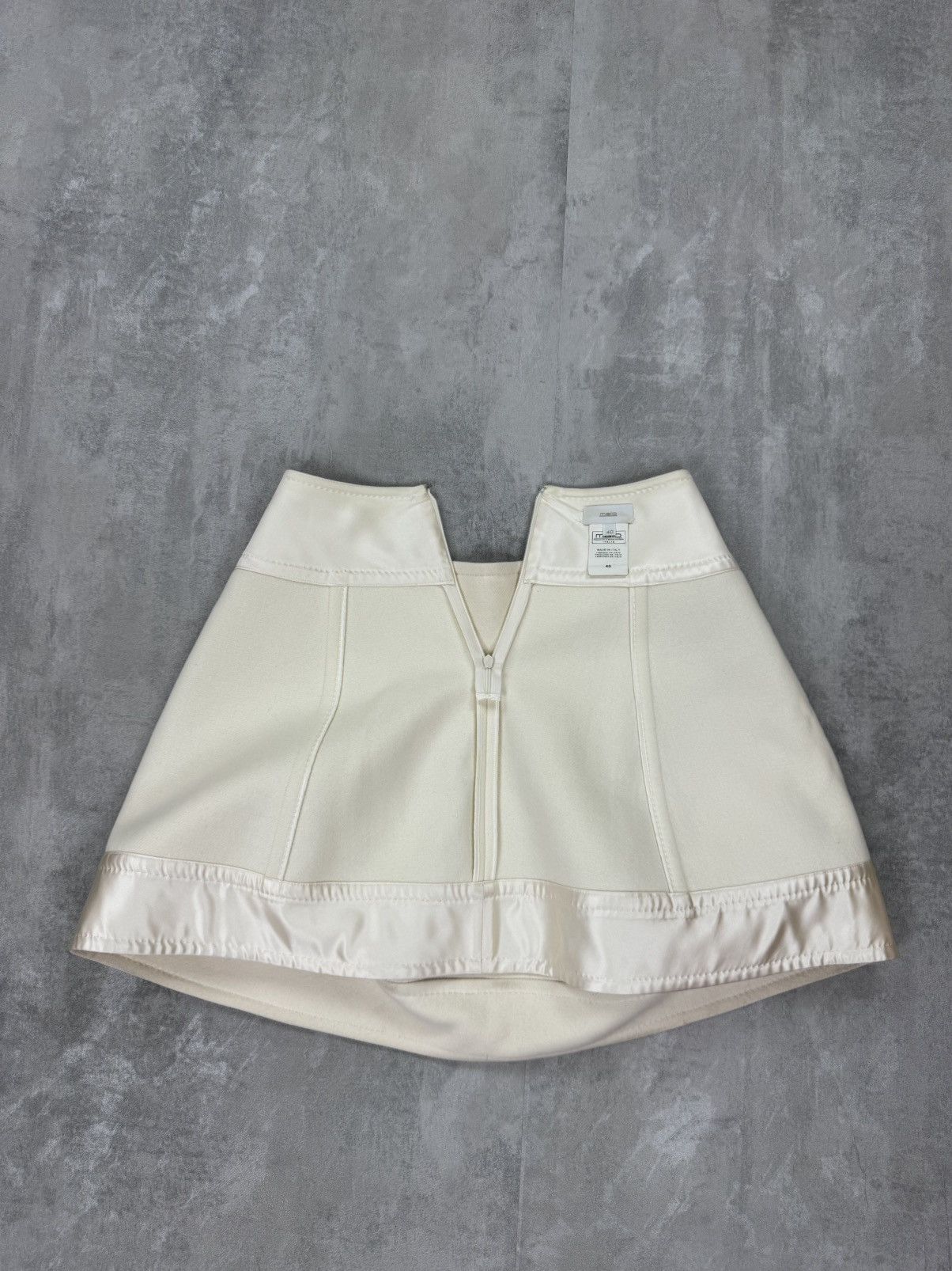 Designer × Malo malo Wool Skirt Pleated Mini Skirt White-Cream Womens Size 27" / US 4 / IT 40 - 10 Thumbnail