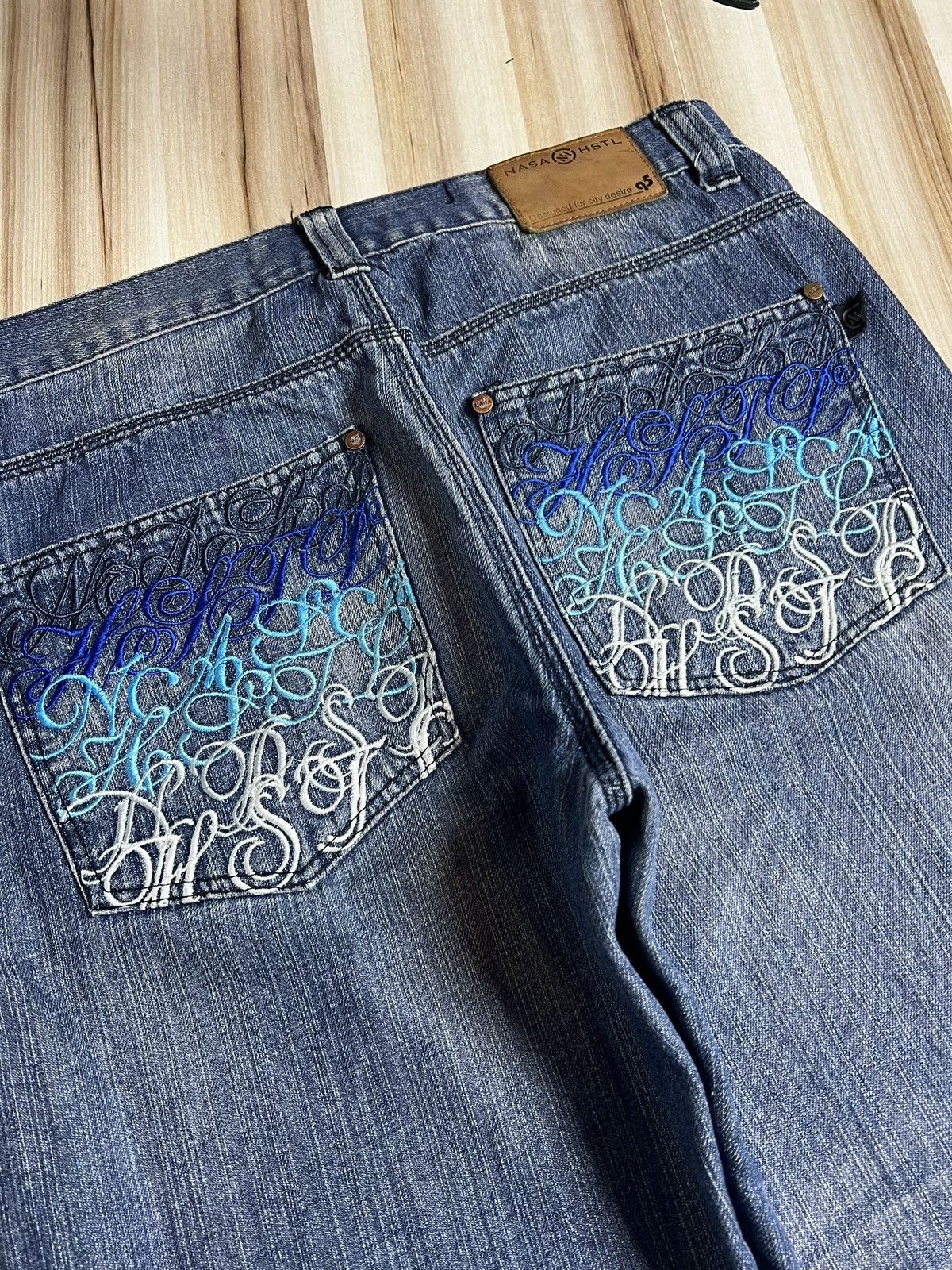 NASA × Vintage nasa hustla baggy jeans fade haft Size US 34 / EU 50 - 8 Thumbnail