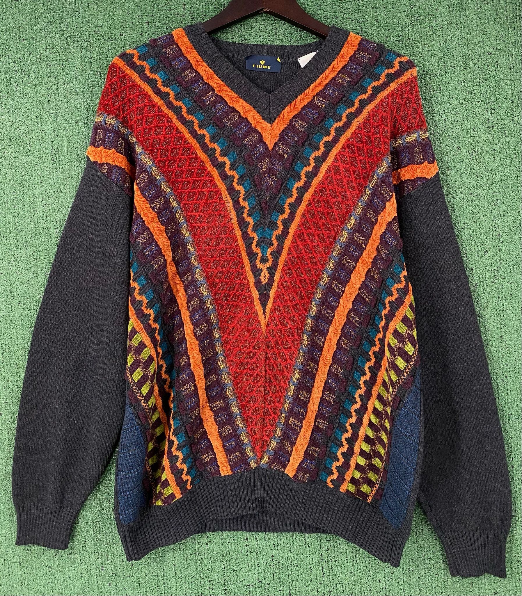 Vintage Y2K FIUME Wool Blend 3D Knit Sweater Mens Sz XL Size US XL / EU 56 / 4 - 1 Thumbnail