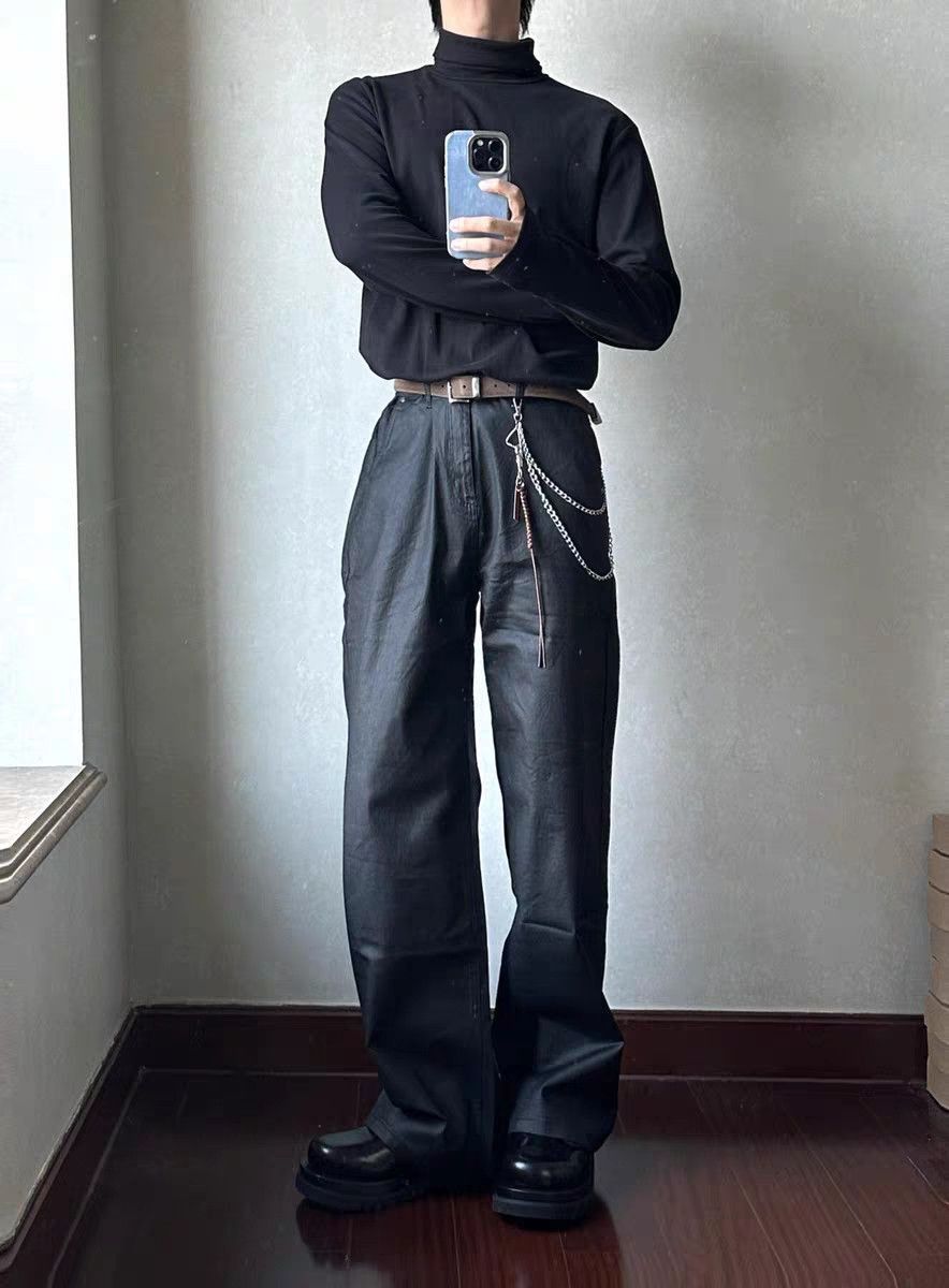 Jean ltx vintage wax coated punk loose baggy hiphop jeans Size US 34 / EU 50 - 5 Thumbnail
