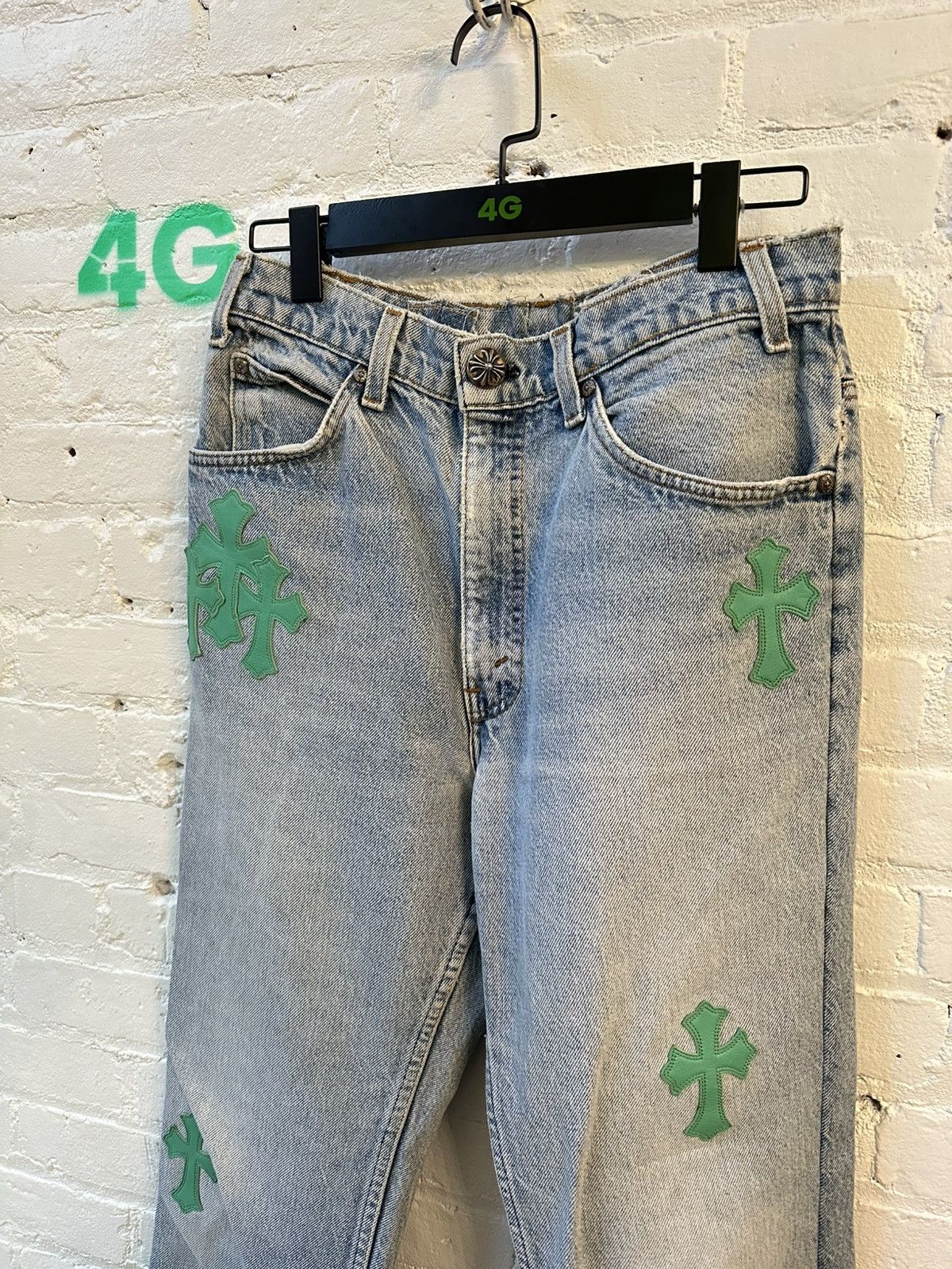 Chrome Hearts KIM KARDASHIAN CHROME HEARTS 1-1 PATCH JEANS 29 30 31 Size US 32 / EU 48 - 2 Thumbnail