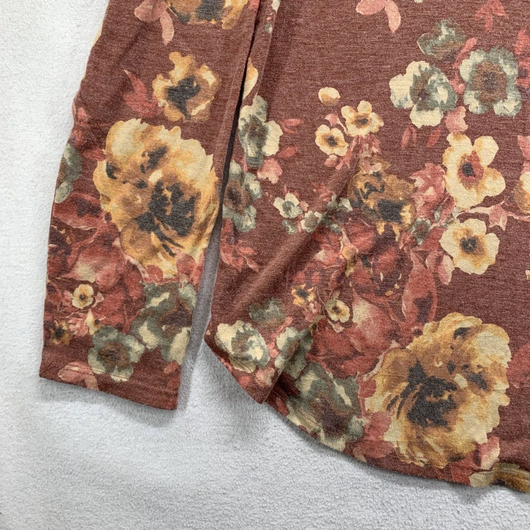 Vintage Femme By Tresics Floral Blouse Long Sleeve T Shirt Soft Stretch Large EUC Size L / US 10 / IT 46 - 7 Thumbnail