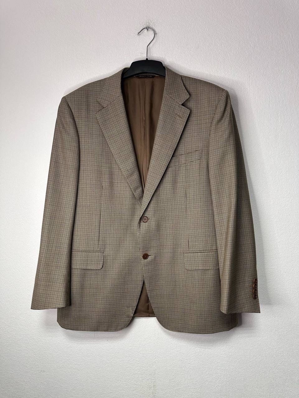 Canali Canali Wool Blazer Brown Houndstooth Made in Italy Size 54 Size 44R - 1 Thumbnail