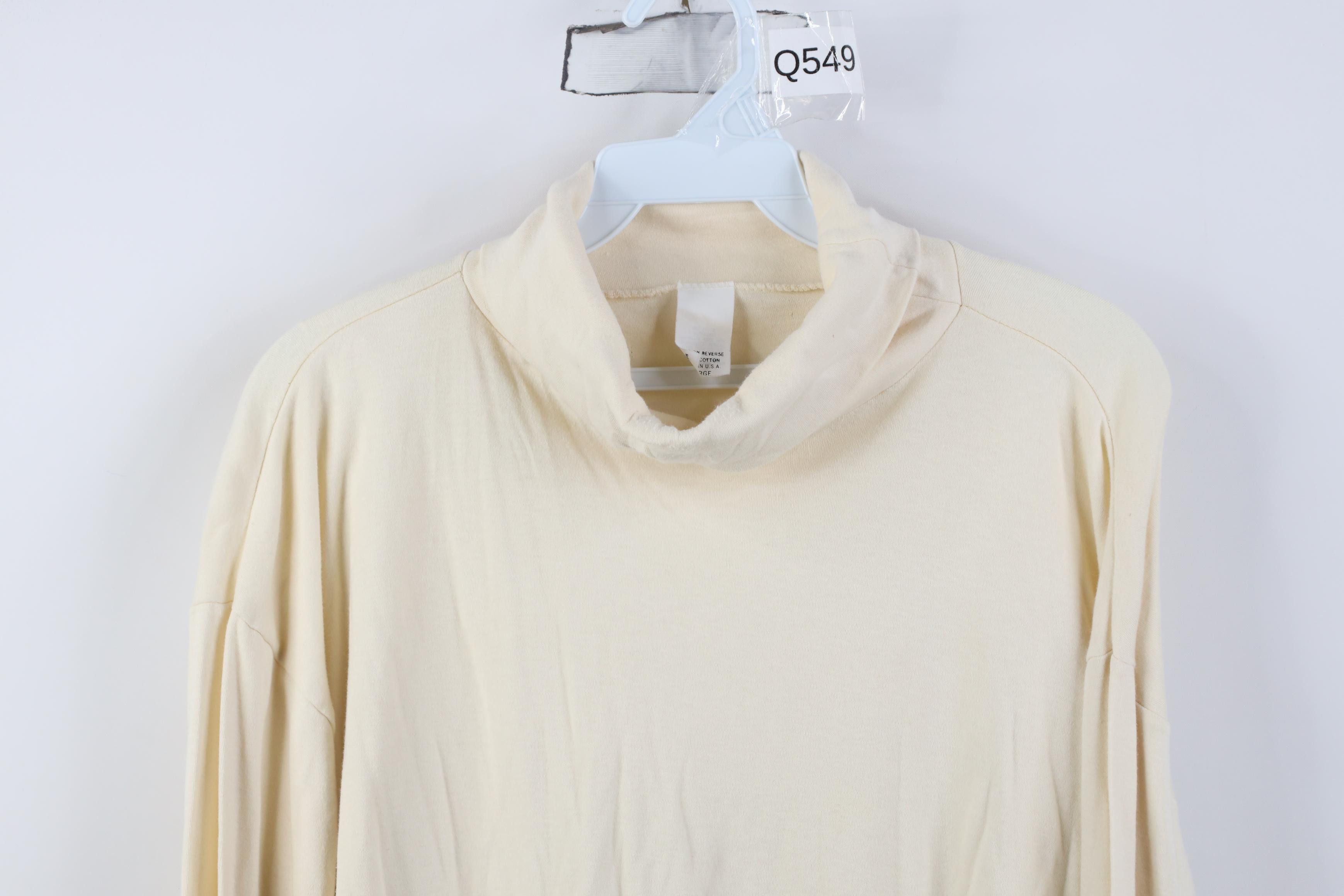 Vintage Vintage 90s Streetwear Turtleneck T-Shirt Pale Cotton USA Size US L / EU 52-54 / 3 - 2 Thumbnail