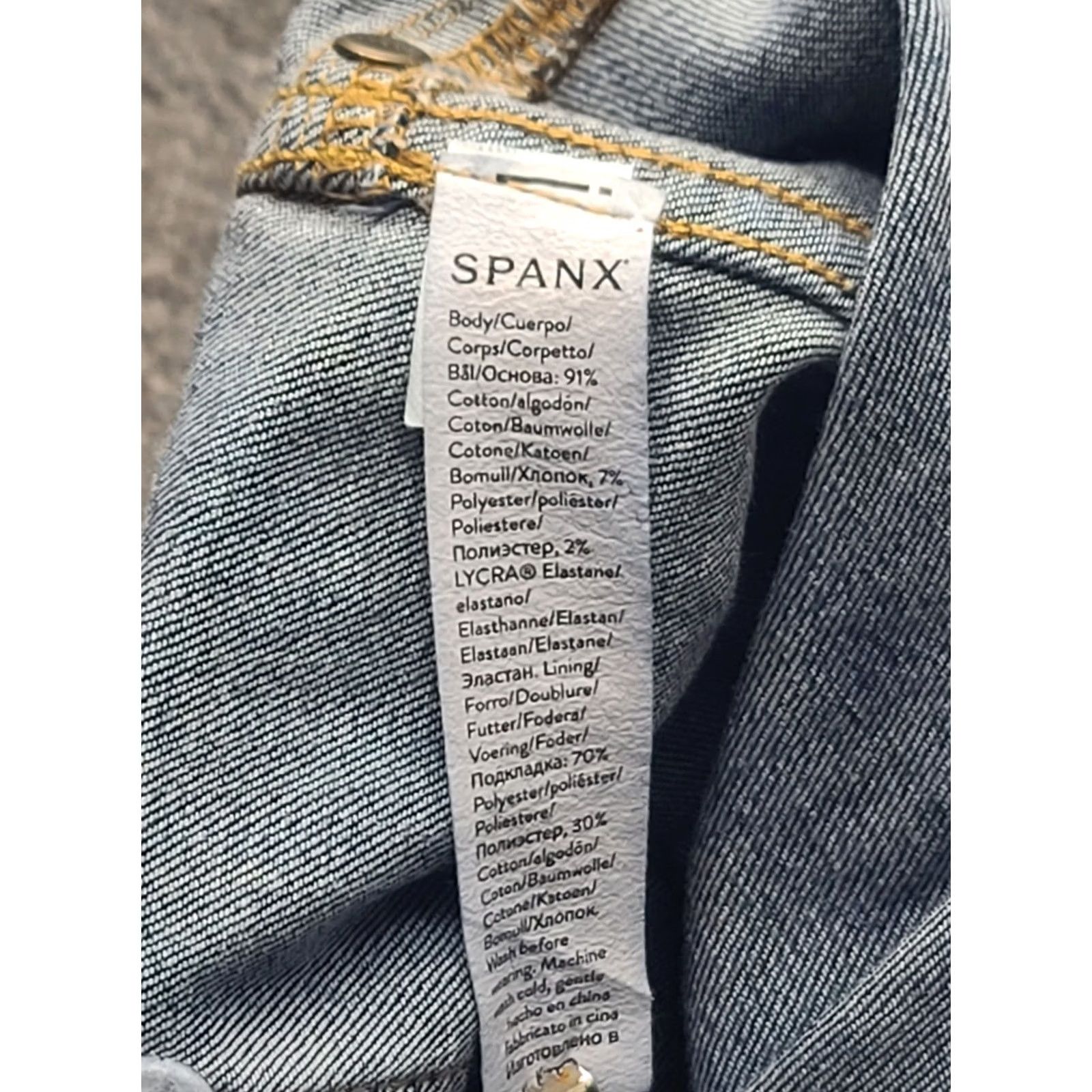 Spanx Spanx Womens XL 34x27 The Perfect Pant Slim Fit Tapered Leg Ankle Shaping Pants Blue 27 In Inseam Slim Shaping City Hipster Preppy Size 40" / US 18 - 6 Thumbnail