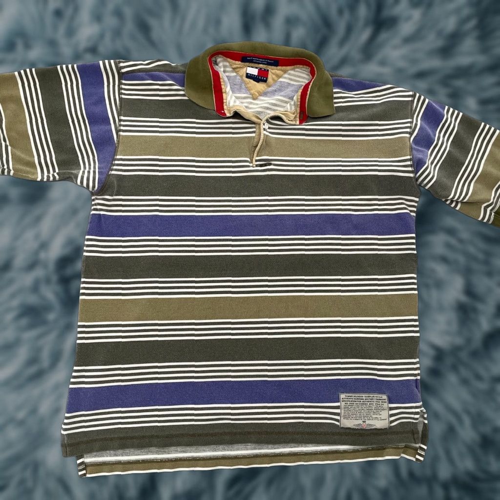 Tommy Hilfiger VINTAGE Tommy Hilfiger Polo Shirt Adult XL Military 90s Camouflage Logo Outdoor Casual Size US XL / EU 56 / 4 - 1 Thumbnail