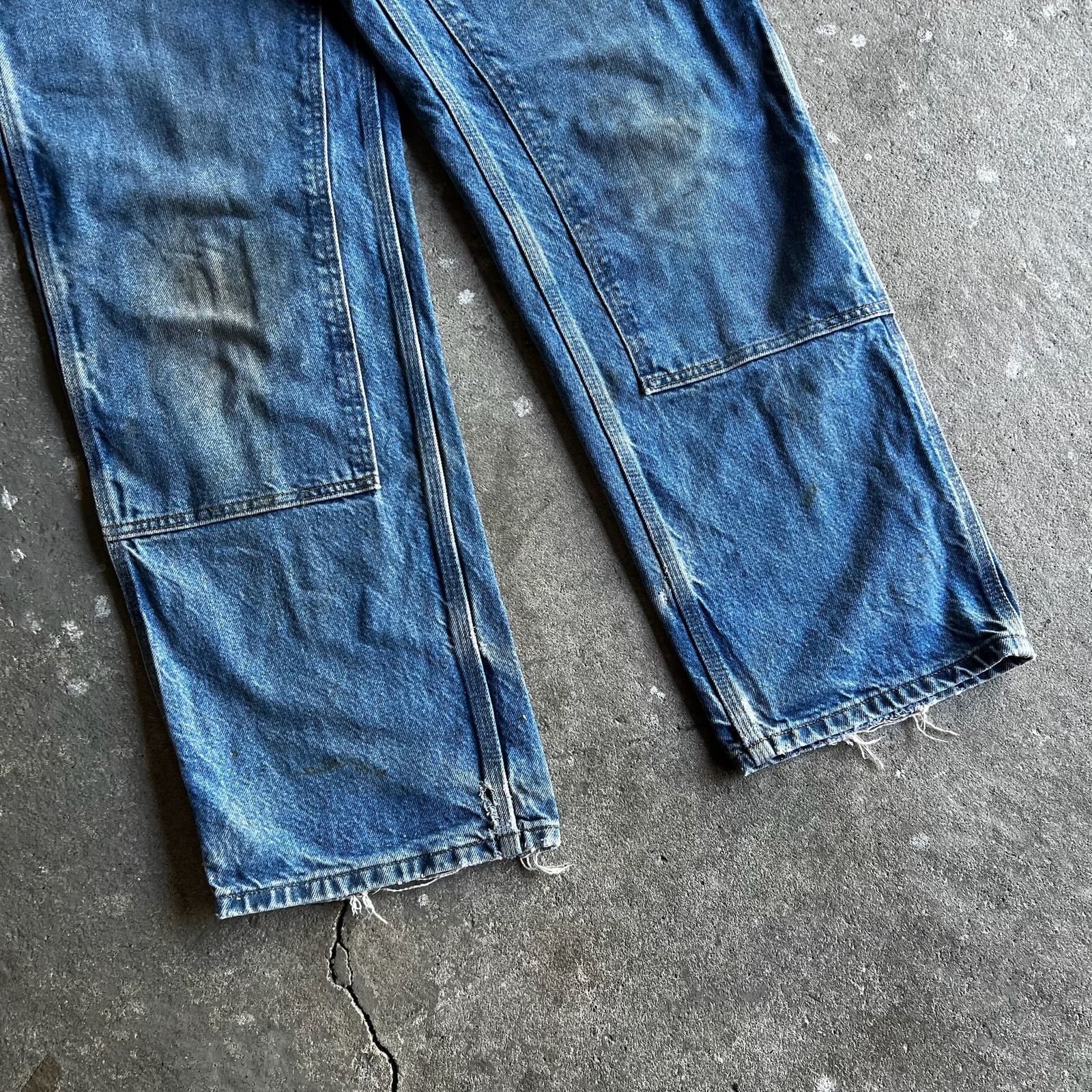Carhartt × Vintage Carhartt denim blue jean double knee work carpenter pants Size US 33 - 3 Thumbnail