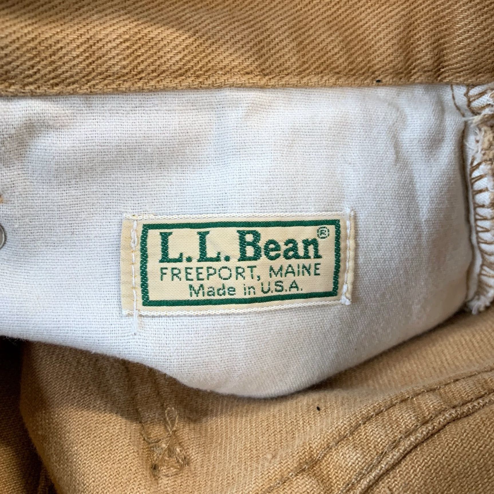 Vintage VINTAGE L.L.Bean Khaki Button Pants Womens 32x31 Canvas Workwear Made USA Beige Carpenter Pockets Size 38" / US 16 / IT 52 - 3 Thumbnail