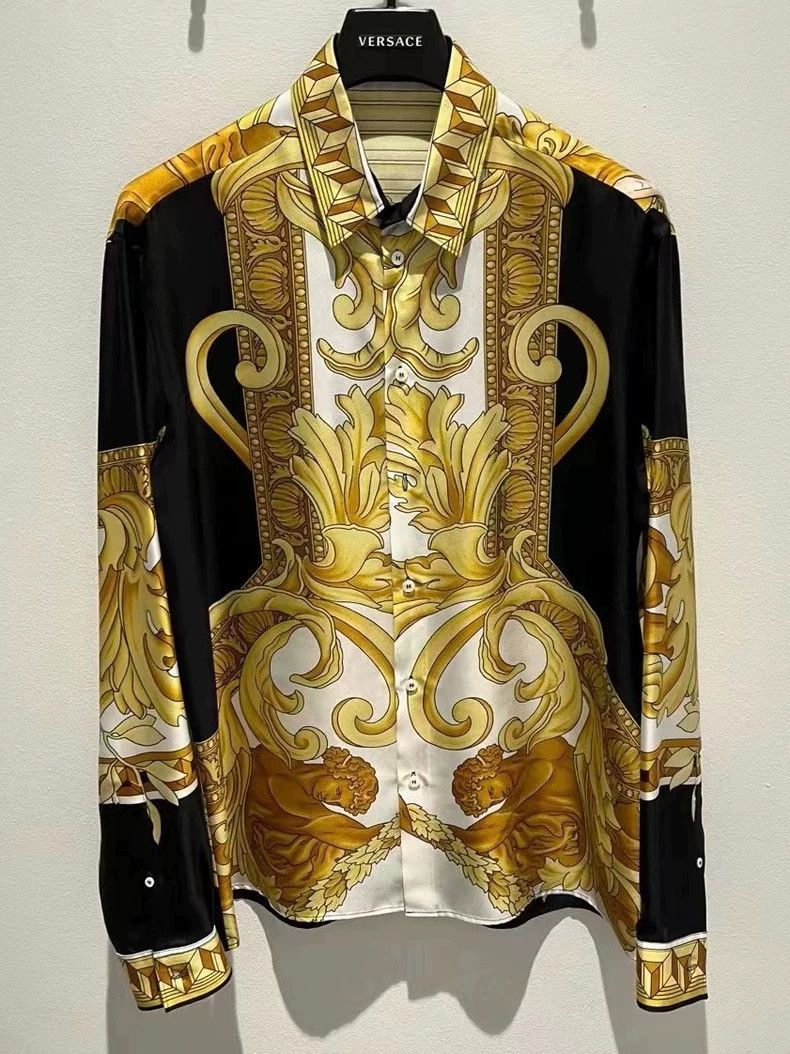 Versace Versace Baroque mulberry silk shirt Size US M / EU 48-50 / 2 - 1 Thumbnail