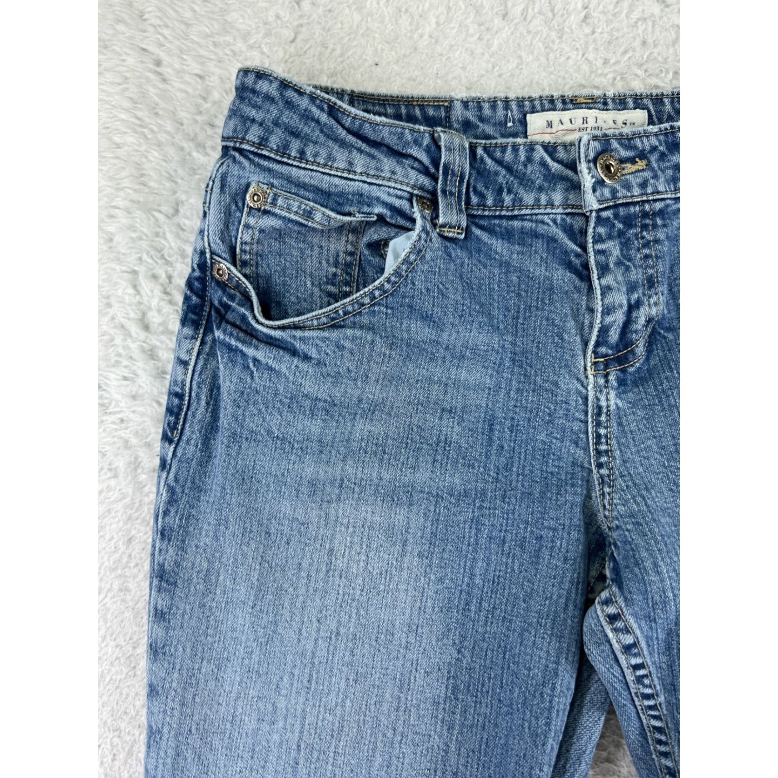 Vintage Maurices Jeans Women 5 Denim Bootcut Mid Rise 26 Blue Cotton 5-Pocket Distressed Stretch Vintage: No Women Size 27" / US 4 / IT 40 - 7 Thumbnail