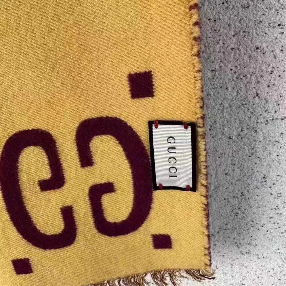 Gucci Gucci all over print double-sided wool scarf Size ONE SIZE - 4 Thumbnail