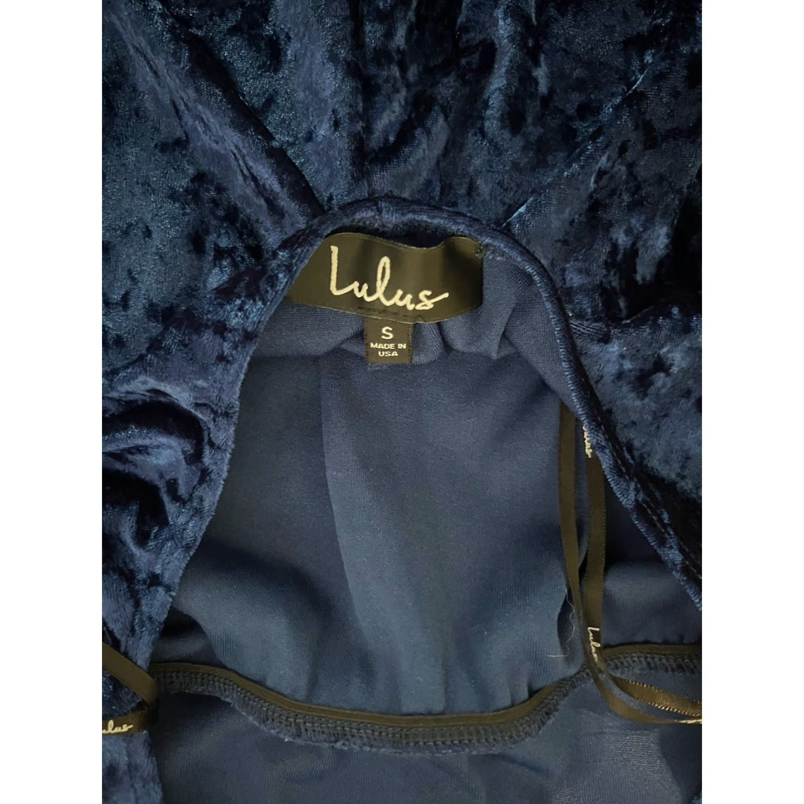 Lulus Lulus Blue Velour Sleeveless Dress Dress Lulus Velour Sleeveless Short 30in 18in Pit to Pit S Womens Size S / US 4 / IT 40 - 3 Thumbnail