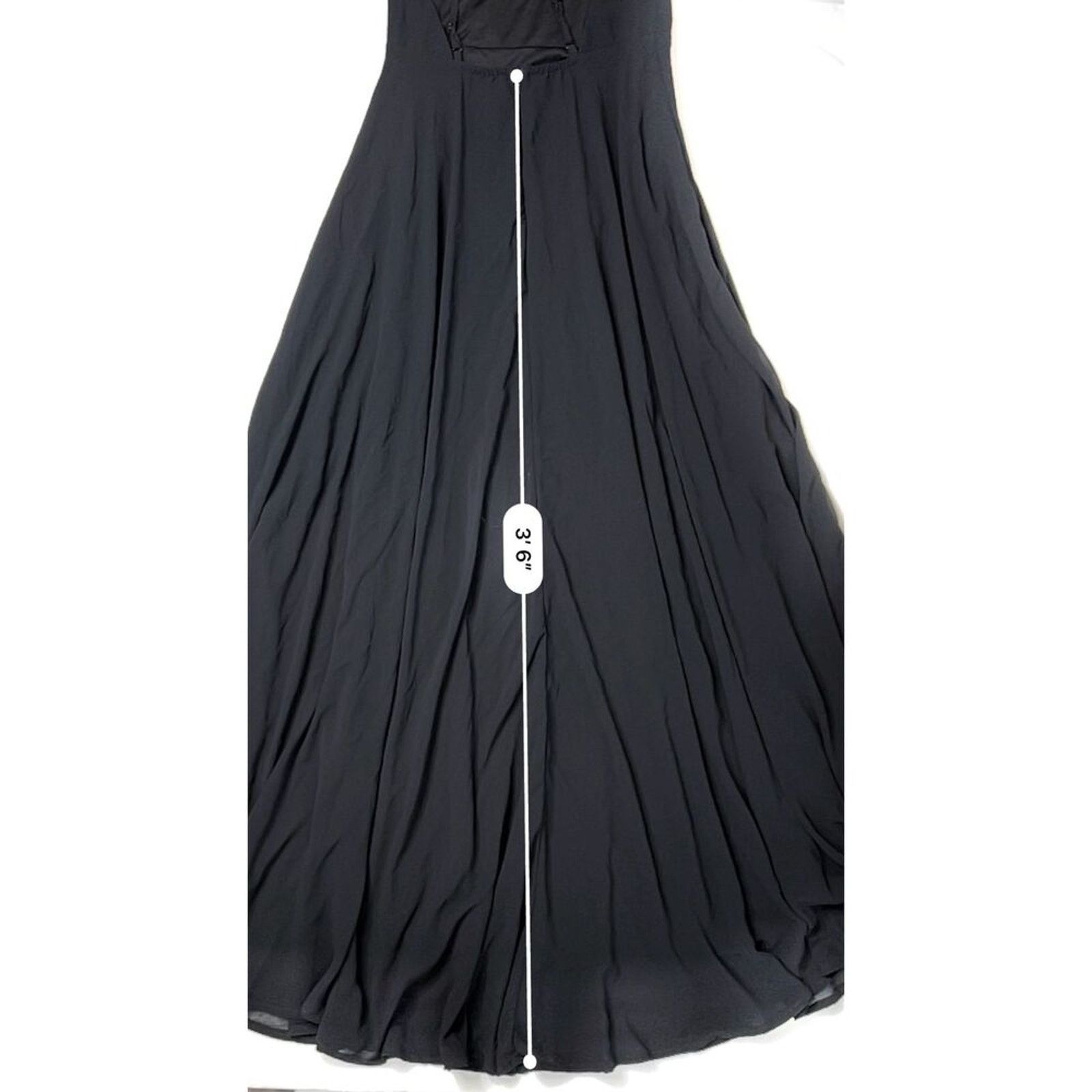 Other Lulu's Black Back Chiffon A-line Long Maxi Dress SMALL Gala Size S / US 4 / IT 40 - 11 Thumbnail