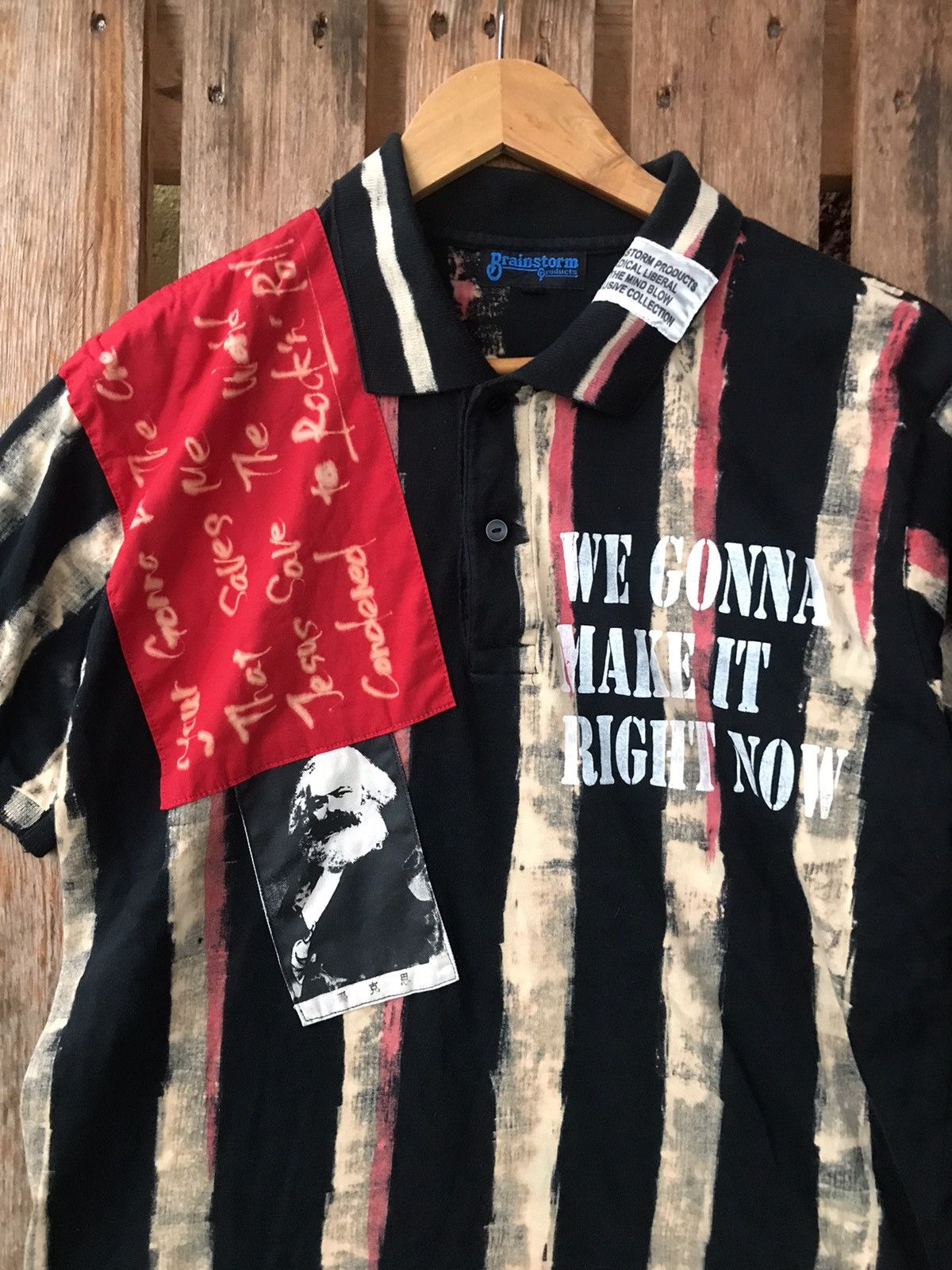 Japanese Brand Vtg Brianstorm Seditionaries Karl Marx Chaos Polo Tee Size US L / EU 52-54 / 3 - 4 Thumbnail