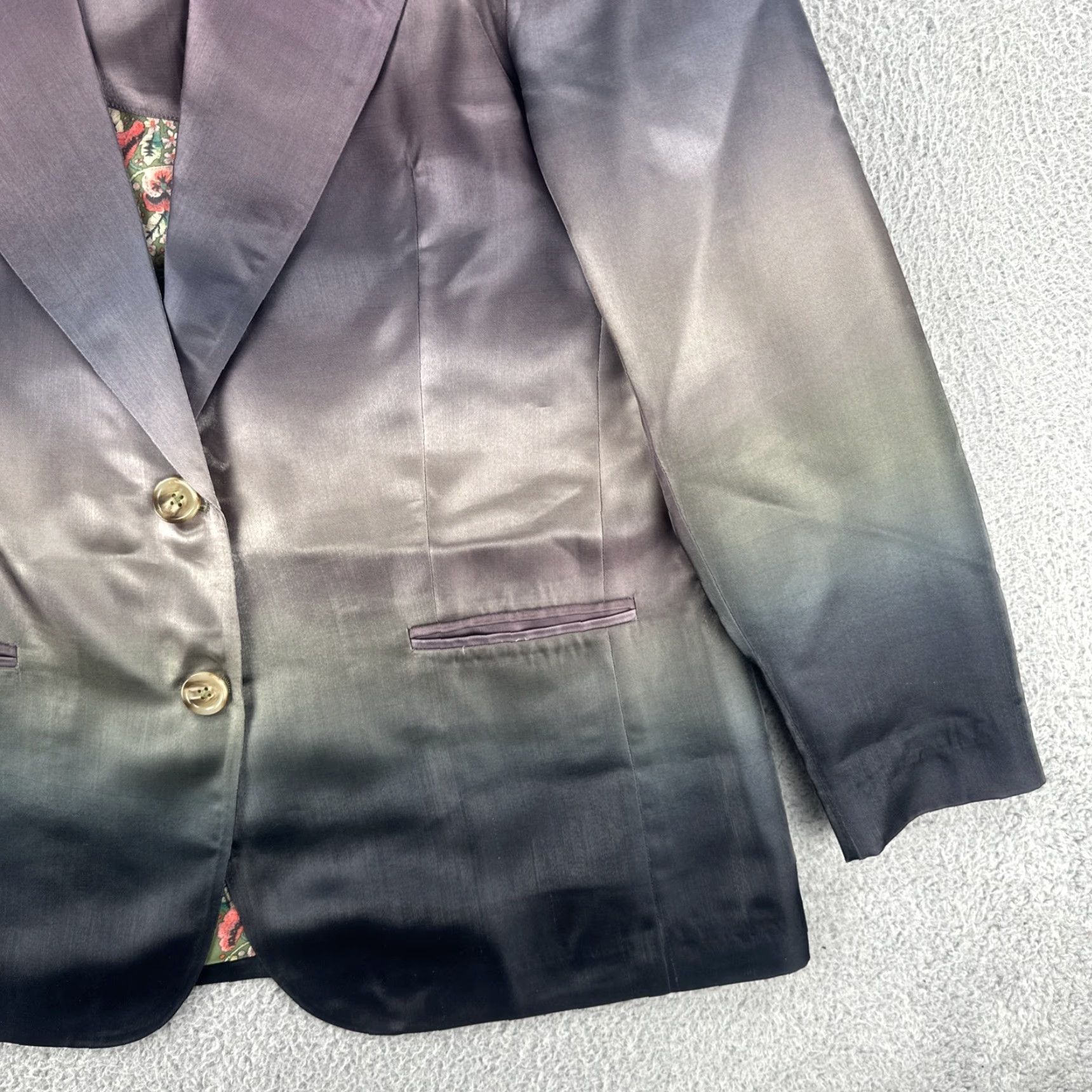 Vintage VINTAGE La Fuori Women’s Blazer Shirt Purple Ombré Silk NWT Small S XS Ladies Womens Size S / US 4 / IT 40 - 7 Thumbnail