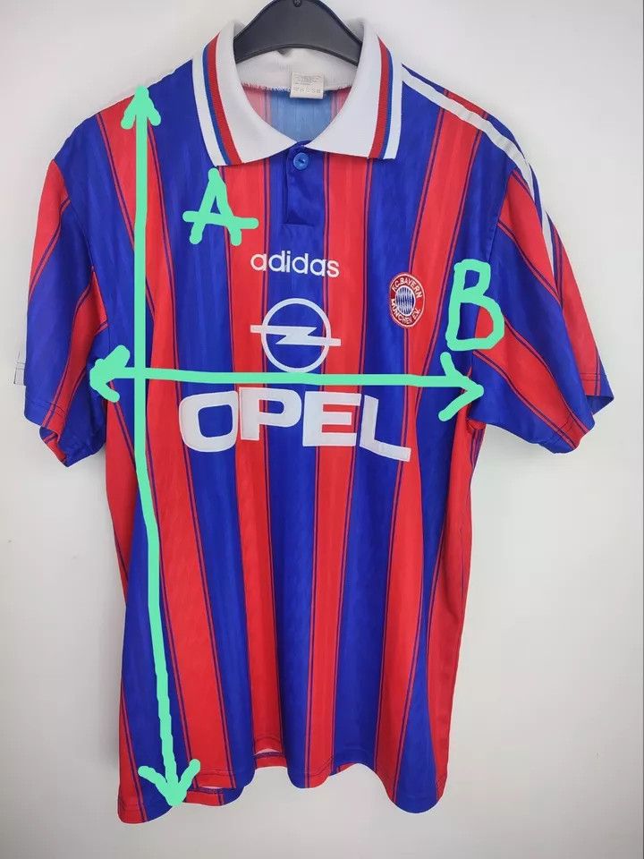 Adidas 1995/97 ADIDAS Bayern Munich Munchen #7 FOOTBALL Kit SHIRT Size US L / EU 52-54 / 3 - 6 Thumbnail