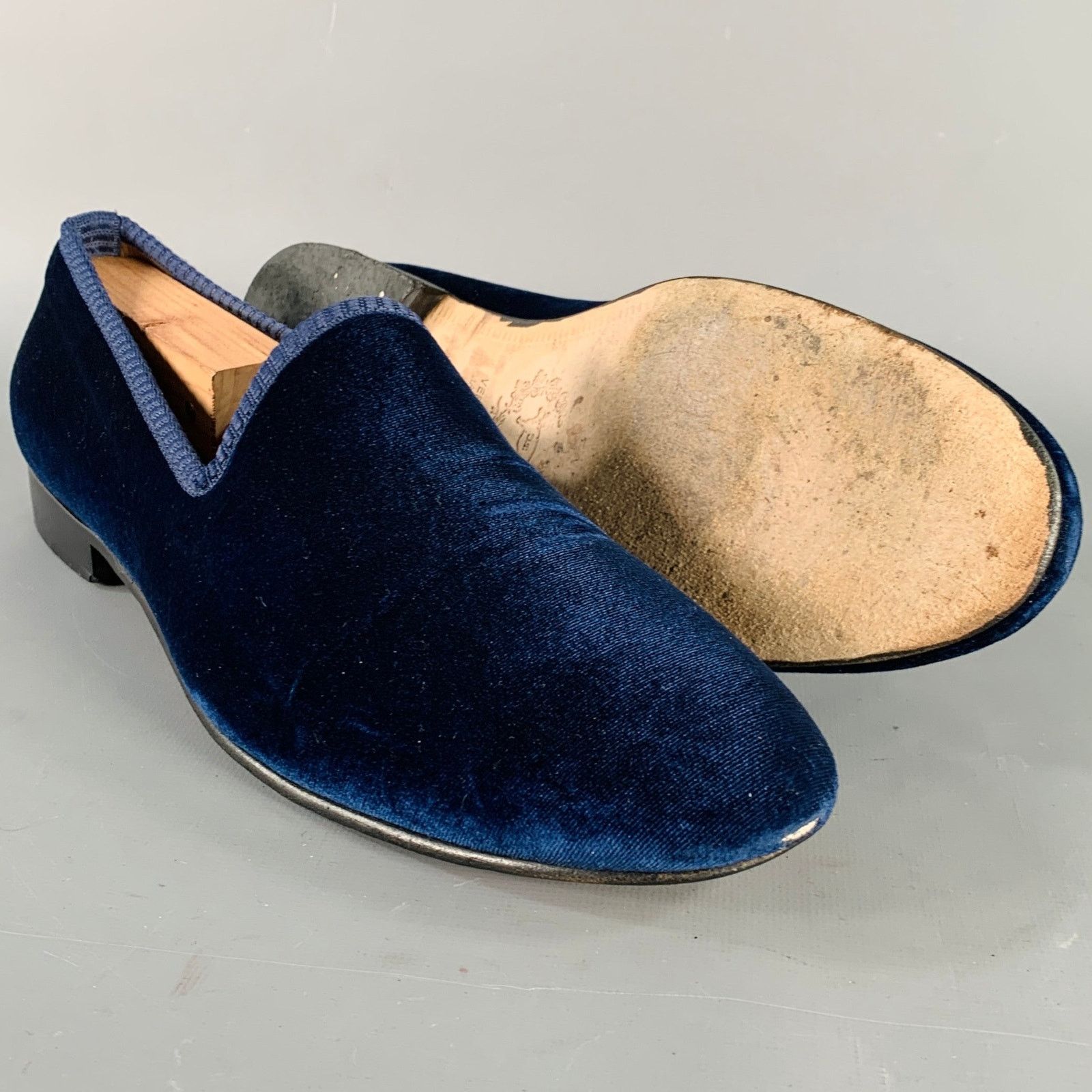 Del Toro DEL TORO Size 11.5 Blue Red Velvet Slip On Loafers Size US 11.5 / EU 44-45 - 5 Thumbnail