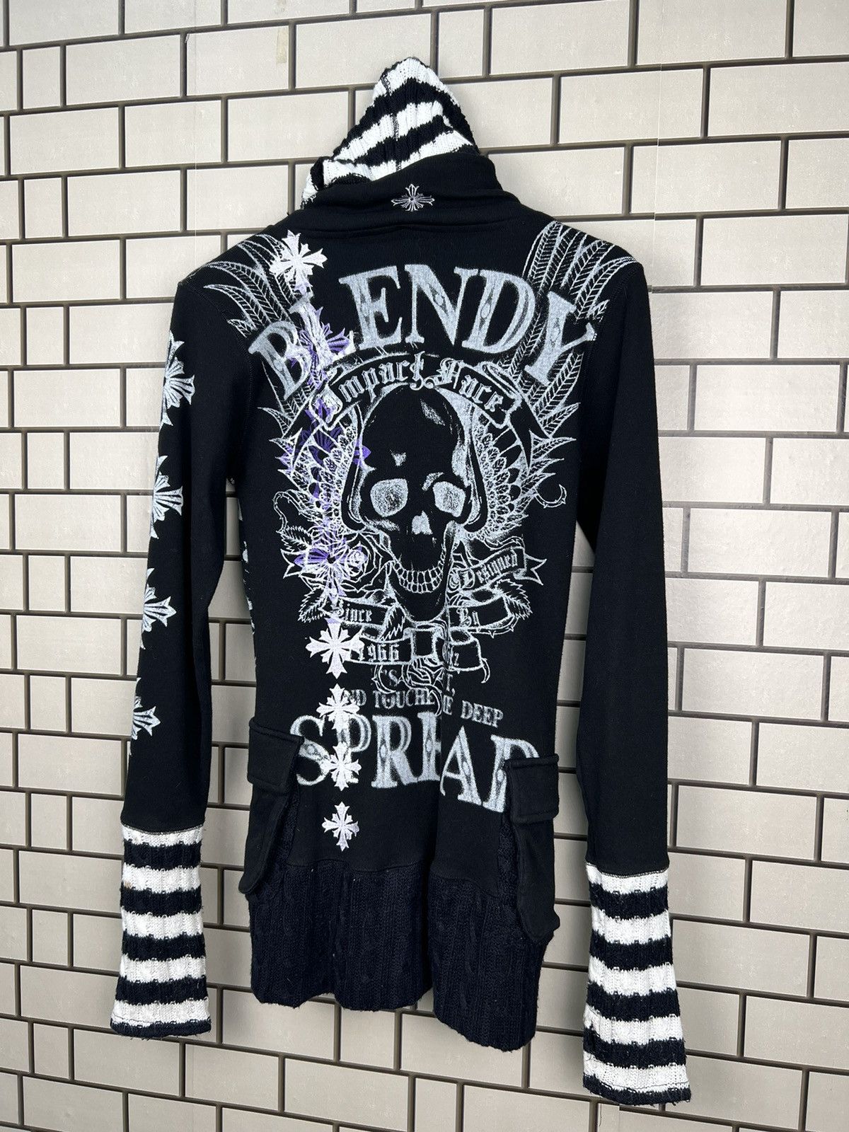 Japanese Brand Glitz Poem Skull Cross Hooded Jacket Size US S / EU 44-46 / 1 - 8 Thumbnail