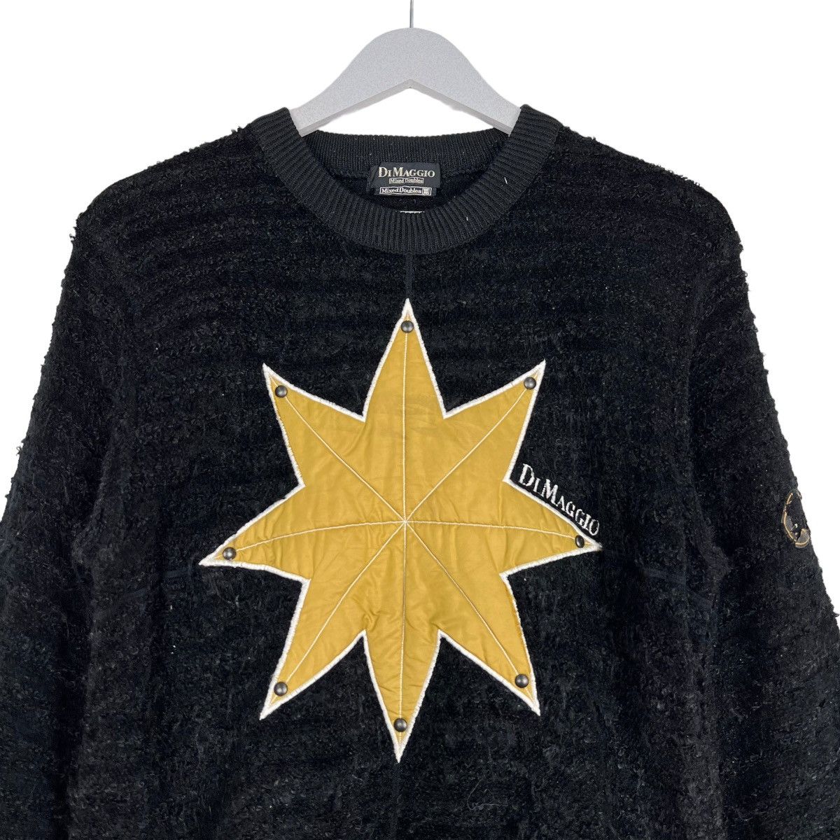 Aran Isles Knitwear × Japanese Brand 🔥 DI MAGGIO MIXED DOUBLE KNIT MOHAIR JUMPER Size US L / EU 52-54 / 3 - 4 Thumbnail