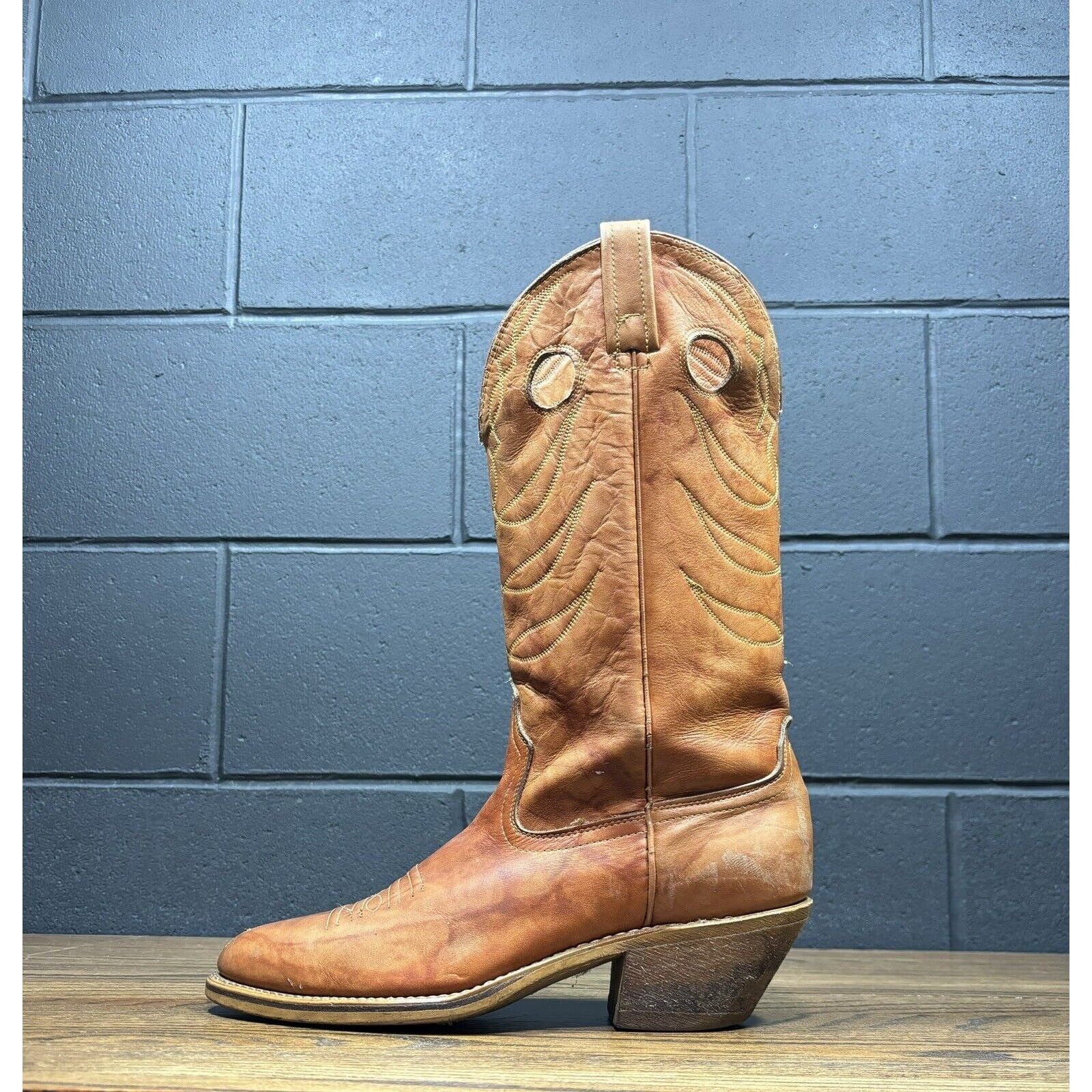 Acme Clothing ACME 1607 Brown Distressed Western Boots Size US 10 / EU 43 - 1 Thumbnail