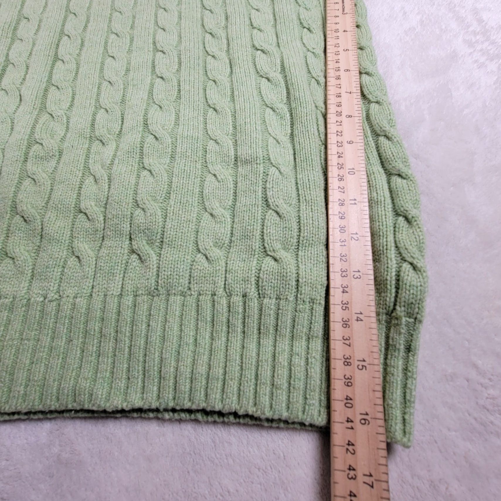Vintage VINTAGE L.L.Bean Sweater Cable-Knit Wool Green XL Crew Neck Pullover Men Wool Blend EUC Size US L / EU 52-54 / 3 - 4 Thumbnail
