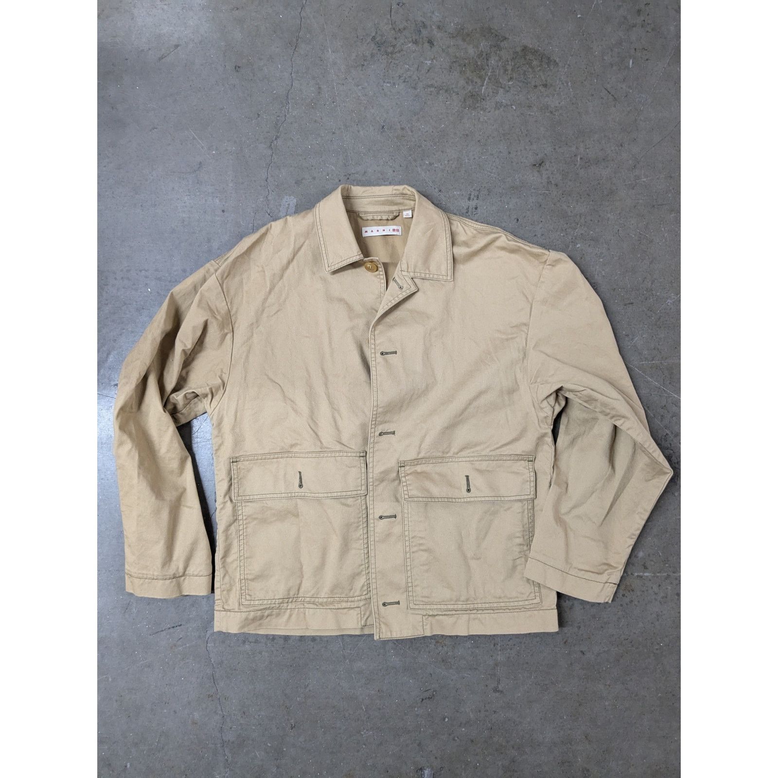 Marni Uniqlo X MARNI - Oversized Utility Jacket /XS/Beige Size US XS / EU 42 / 0 - 3 Thumbnail