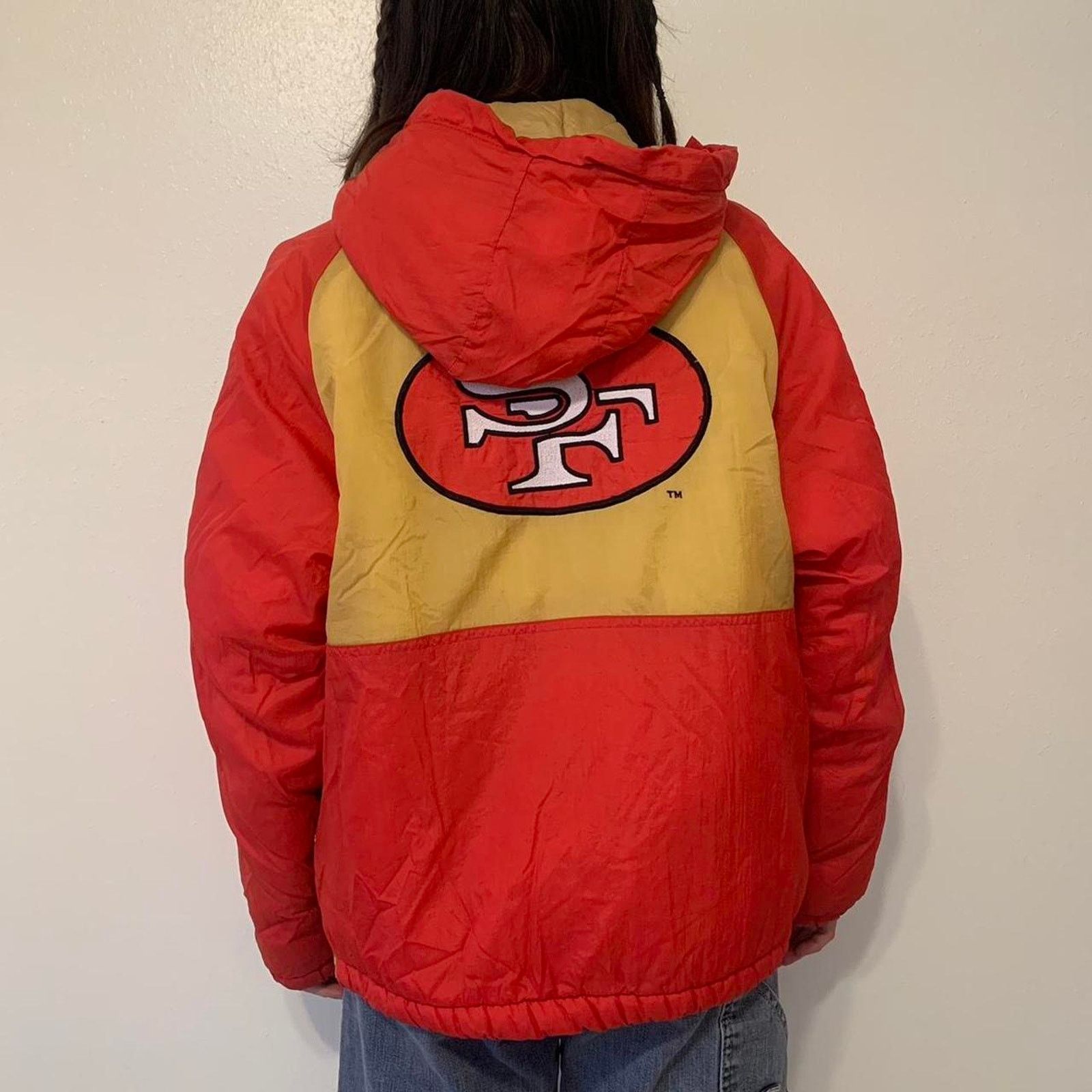 NFL Vintage San Francisco 49ers Hooded Puffer Jacket Size US S / EU 44-46 / 1 - 8 Thumbnail