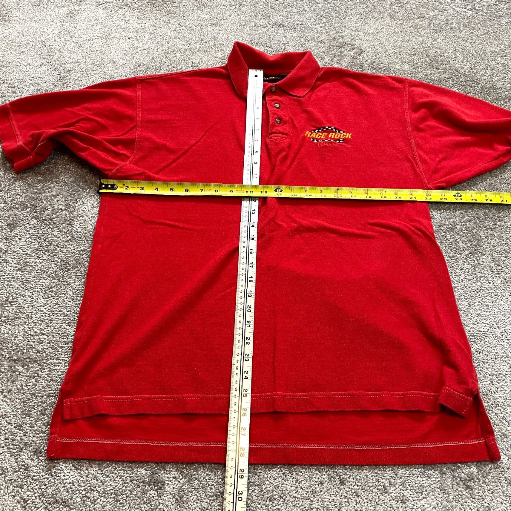Vintage VINTAGE Race Rock Polo Shirt Mens Medium Red Collared Logo Cotton Rugby Shirt Polo Size US M / EU 48-50 / 2 - 6 Thumbnail