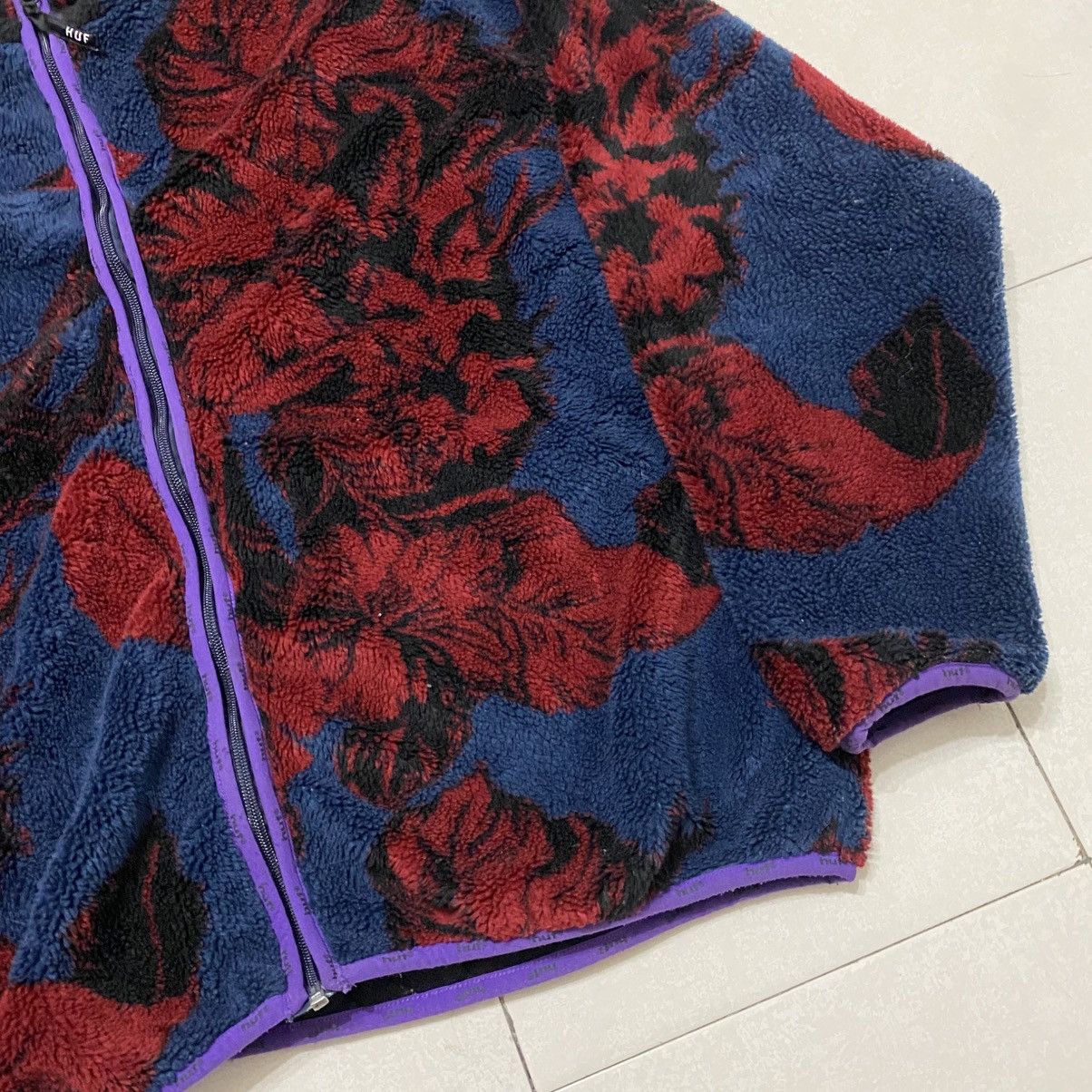 Huf HUF Sativa Floral FullZip Fleece Jacket Size US XL / EU 56 / 4 - 4 Thumbnail