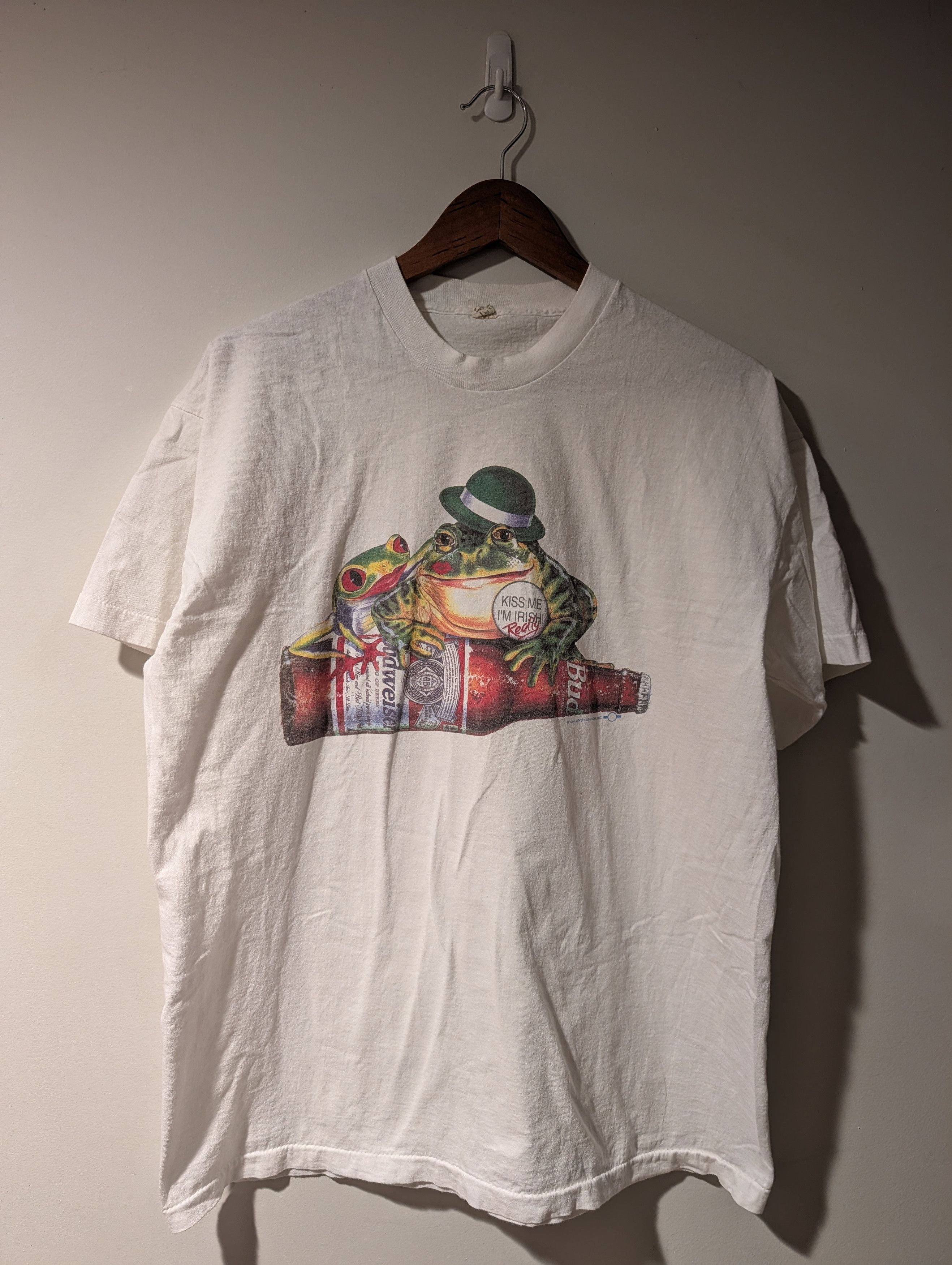 Budweiser Vintage 1996 Budweiser Frogs T-Shirt Anheuser-Busch Promo Size US XL / EU 56 / 4 - 1 Thumbnail