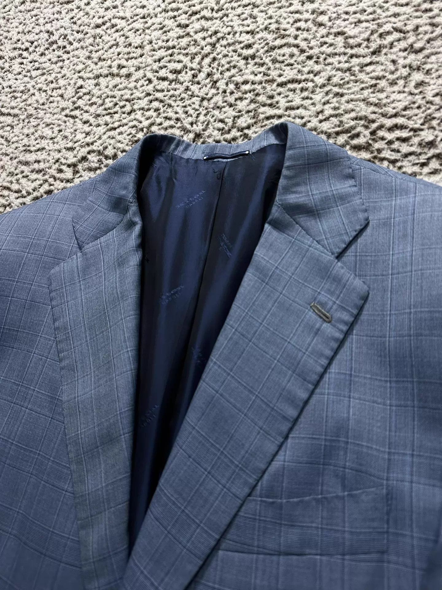 Kiton Blue Checkered Lightweight Blazer Size US M / EU 48-50 / 2 - 3 Thumbnail