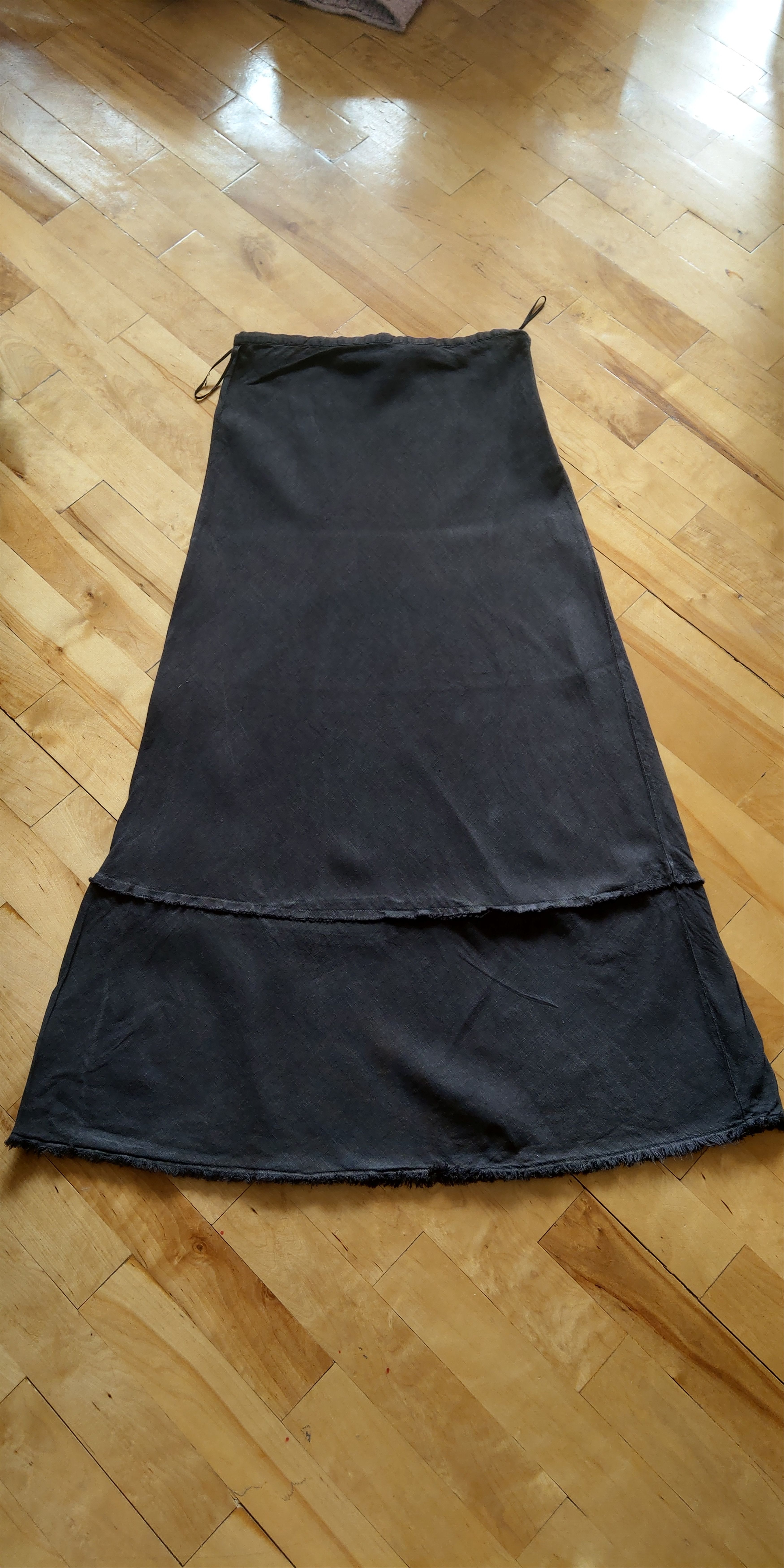 Vintage 100% Linen Skirt Vintage Darkfashion Noir Goth Grunge Witch Size 26" / US 2 / IT 38 - 4 Thumbnail