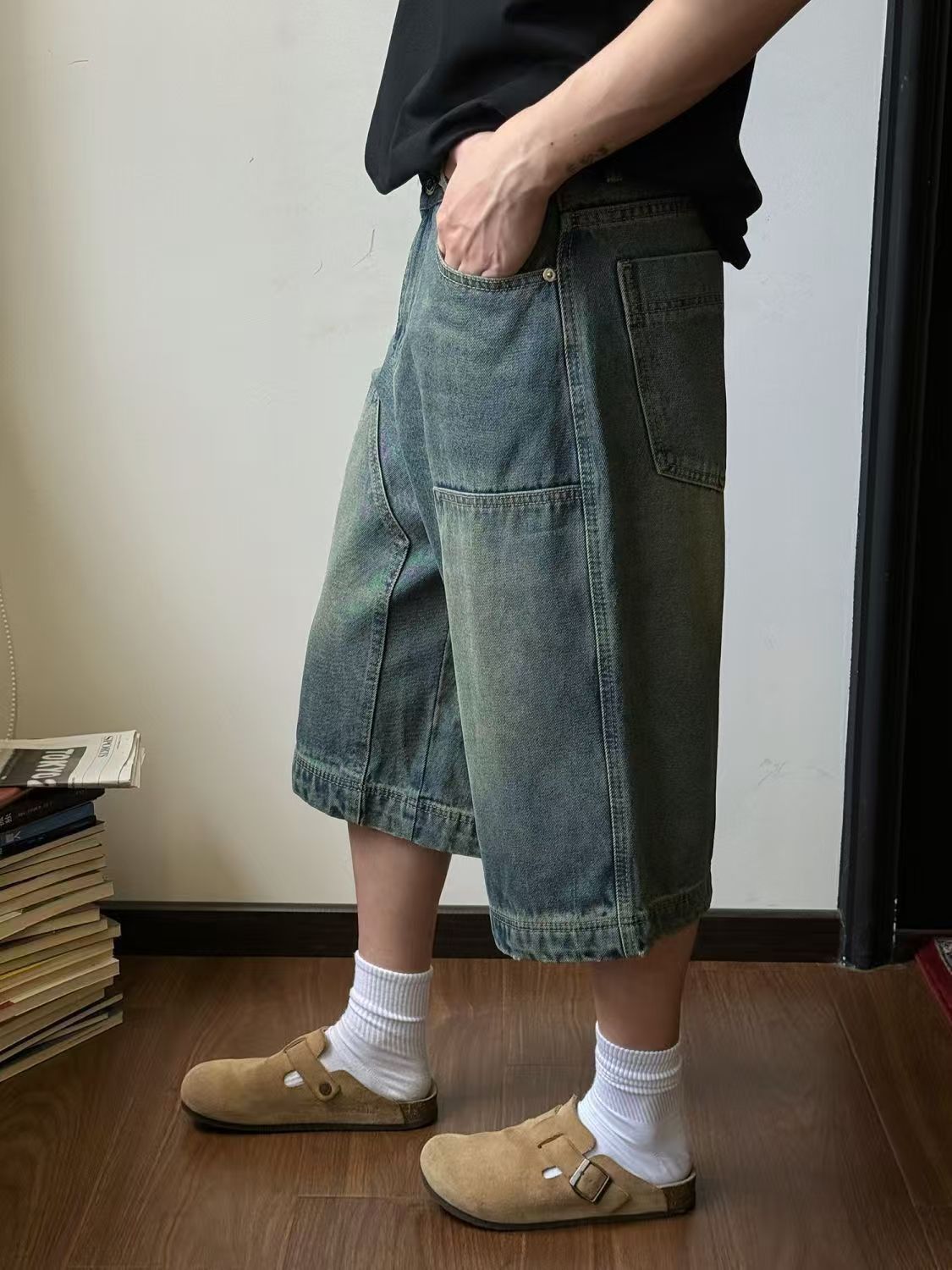 Japanese Brand × Vintage American street retro washed distressed denim shorts Size US 32 / EU 48 - 4 Thumbnail