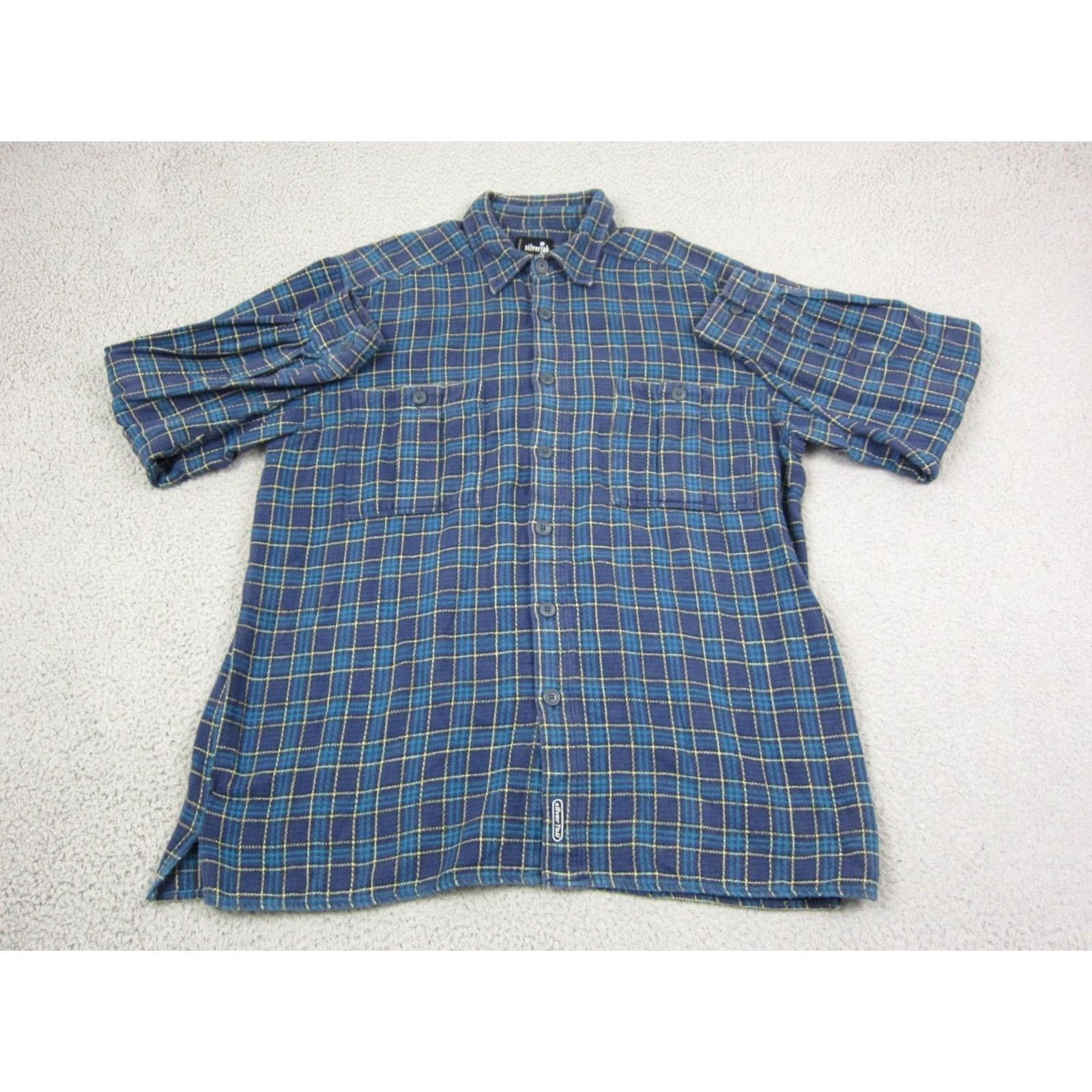 Levi's Vintage Levi's Shirt Mens Large Blue Plaid Flannel Silvertab Button Up Western Size US L / EU 52-54 / 3 - 2 Thumbnail