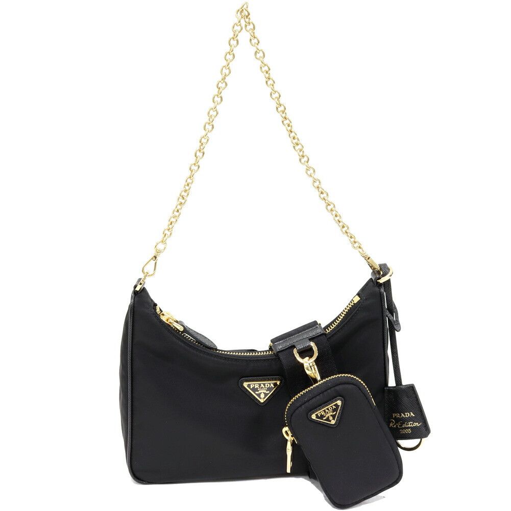 Prada Prada Prada Re-Edition 2005 Re-Nylon 2way Bag Leather Shoulder Bag 1BH204 R064 F0002 V V9L DUTY FREE for USA Size ONE SIZE - 1 Thumbnail