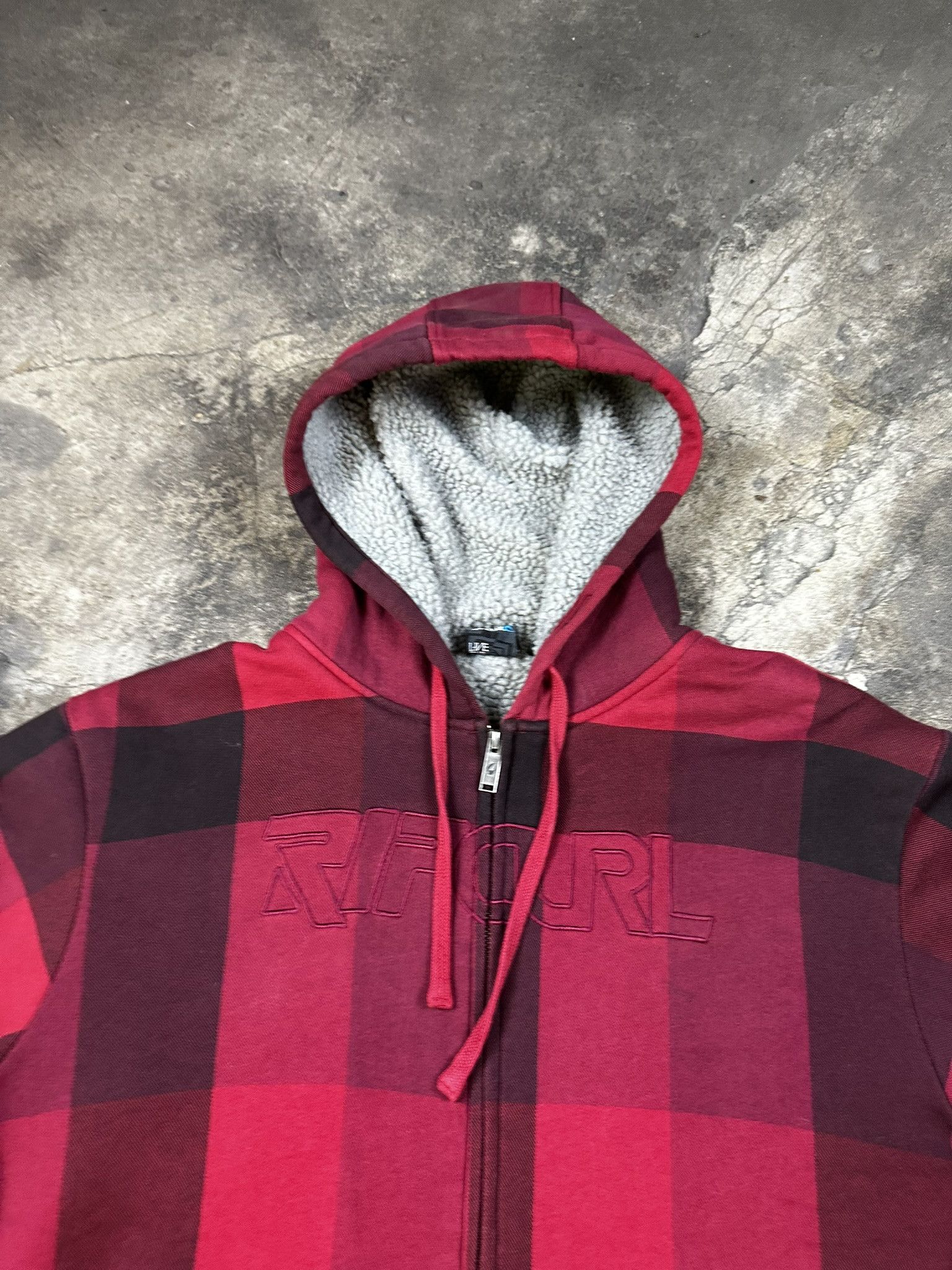 00s Vintage Rip Curl Sherpa Boxy Hoodie