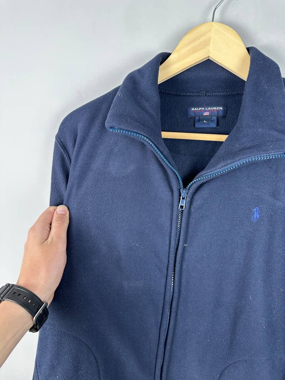 Polo Ralph Lauren Vintage Polo Ralph Lauren Navy Fleece Small Logo Size L / US 10 / IT 46 - 10 Thumbnail