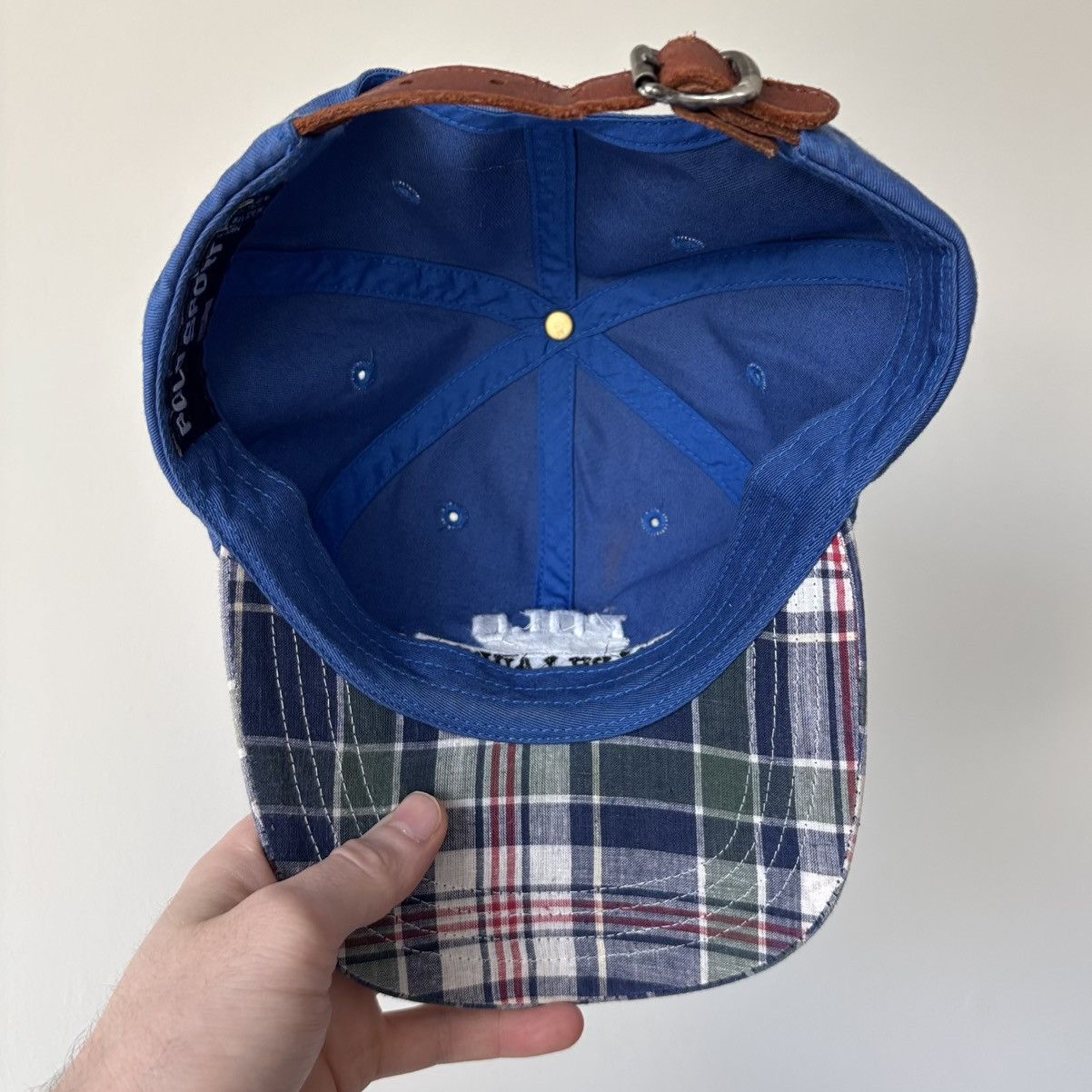 Polo Ralph Lauren Vintage Polo Sport Plaid Uni Spellout Banner Hat Stadium Size ONE SIZE - 3 Thumbnail