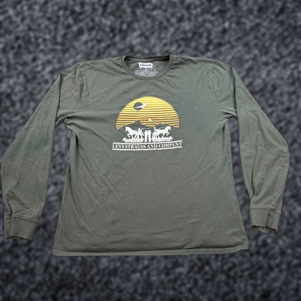 Levi's Levi's Shirt Mens XL Green Graphic Print Long Sleeve - Crew Neck - Logo - All Seasons - T-Shirt - Regular Fit Size US XL / EU 56 / 4 - 1 Thumbnail