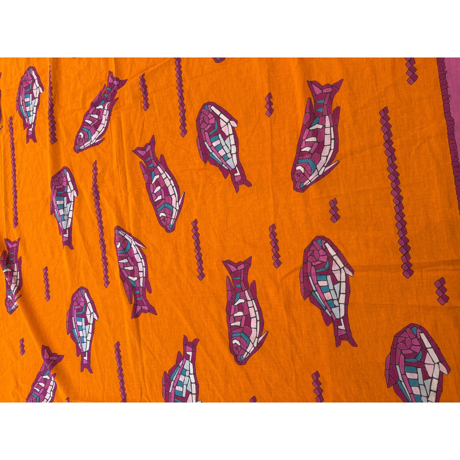 Hermes Hermes Mosaic Fish Print Pareo Wrap Shawl Scarf Size ONE SIZE - 7 Thumbnail