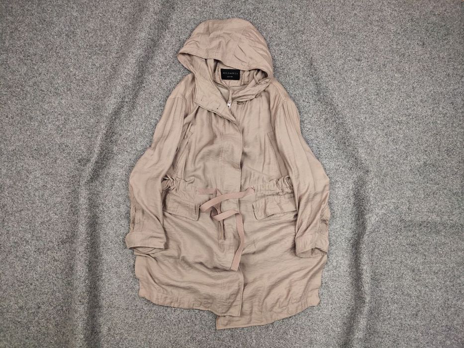 Allsaints All Saints Kinsley Parka Hooded Zip Up Tan Jacket Coat Size M / US 6-8 / IT 42-44 - 1 Thumbnail