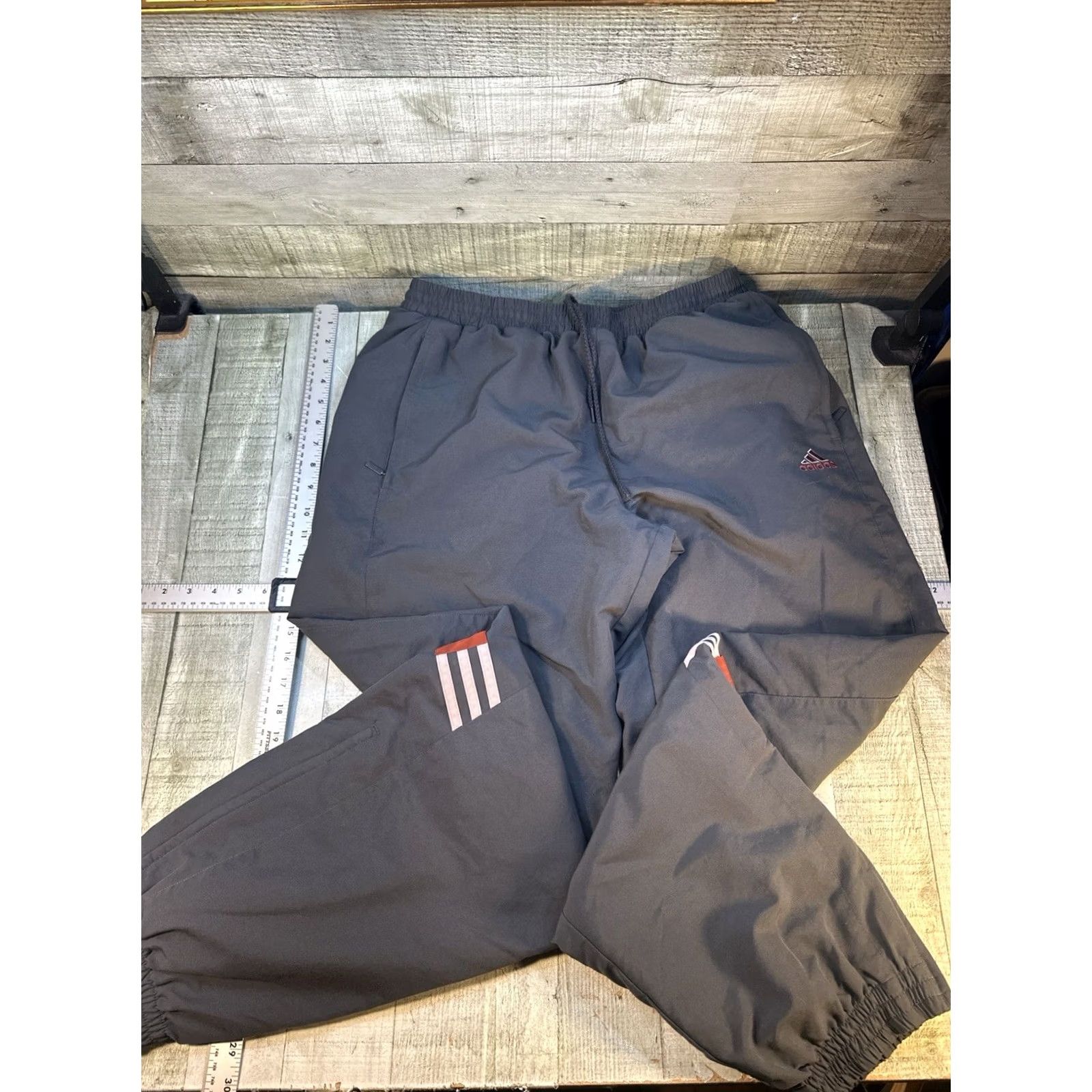Adidas Adidas Track Pants Mens Large Gray Athletic Warm Up Joggers Pants L Gray Mens Contemporary Activewear Size US 33 - 2 Thumbnail
