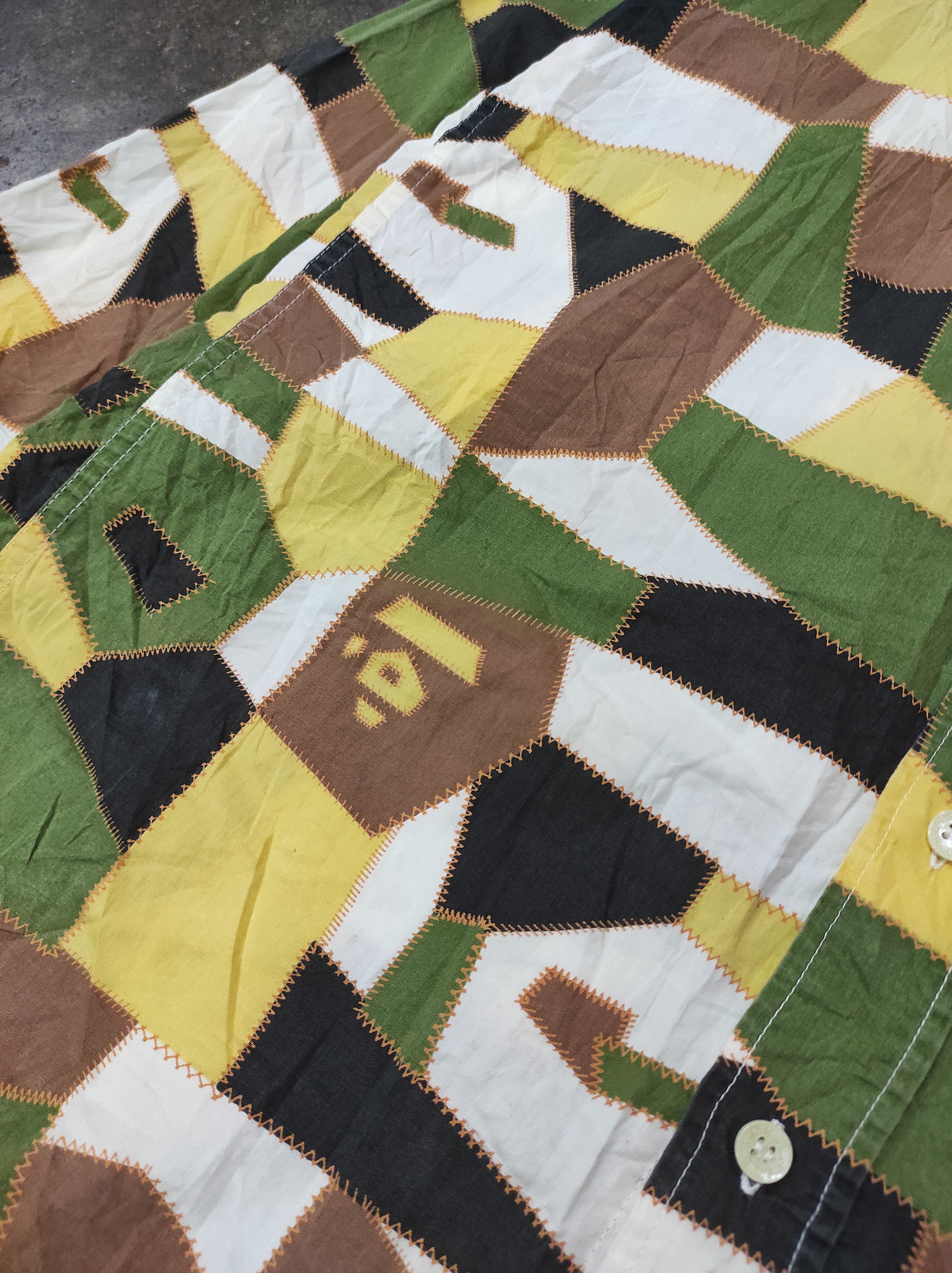 Bape A Bathing Ape BAPE Geometric Patchwork Shirt Button Up Size US M / EU 48-50 / 2 - 4 Thumbnail