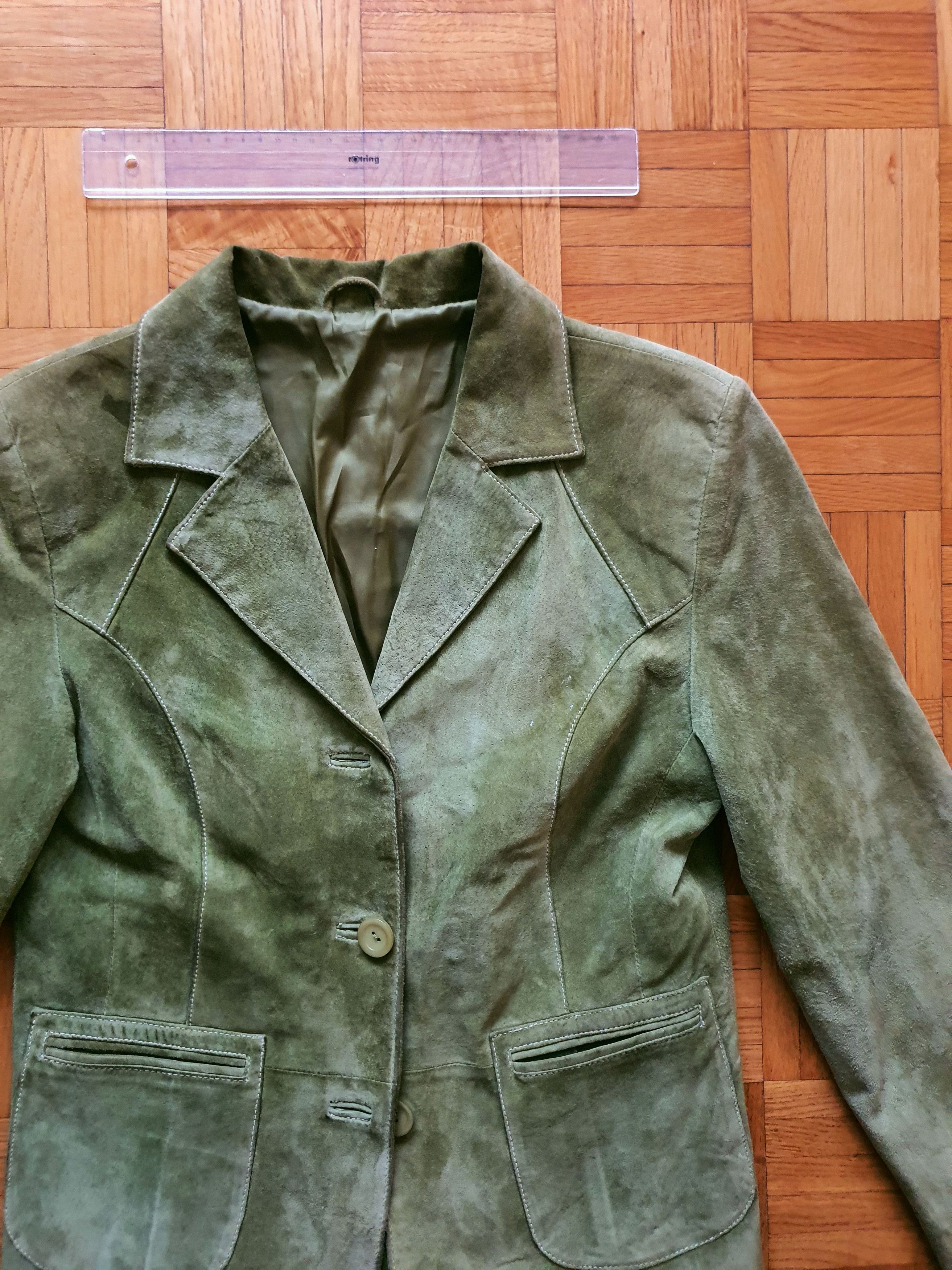 Genuine Leather Suede Leather Blazer Sports Coat Jacket - Boho - Sz EU 38 Size M / US 6-8 / IT 42-44 - 3 Thumbnail