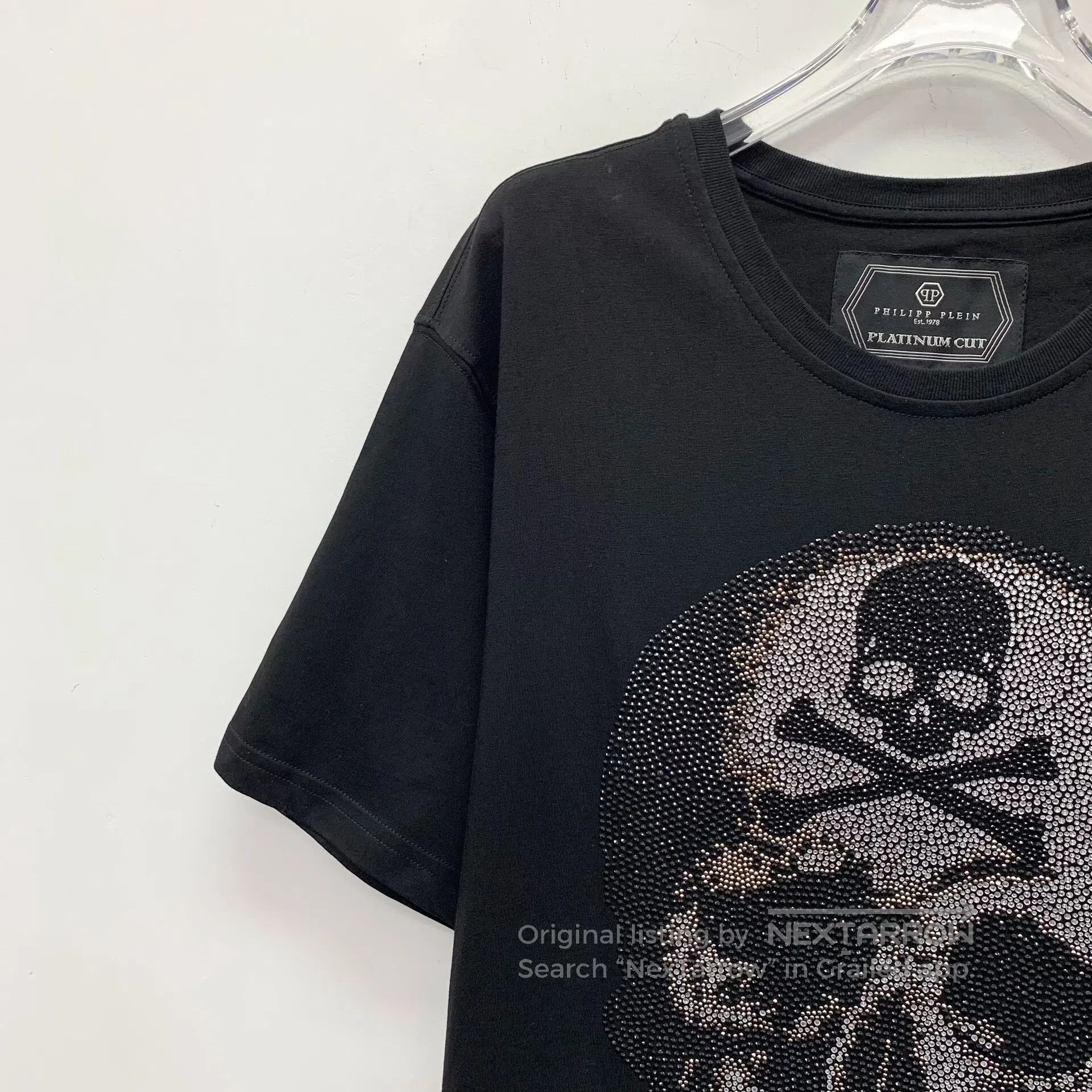 Philipp Plein Philipp Plein Black Skull Head Stud Design Cotton Round Ne Size US XL / EU 56 / 4 - 3 Thumbnail